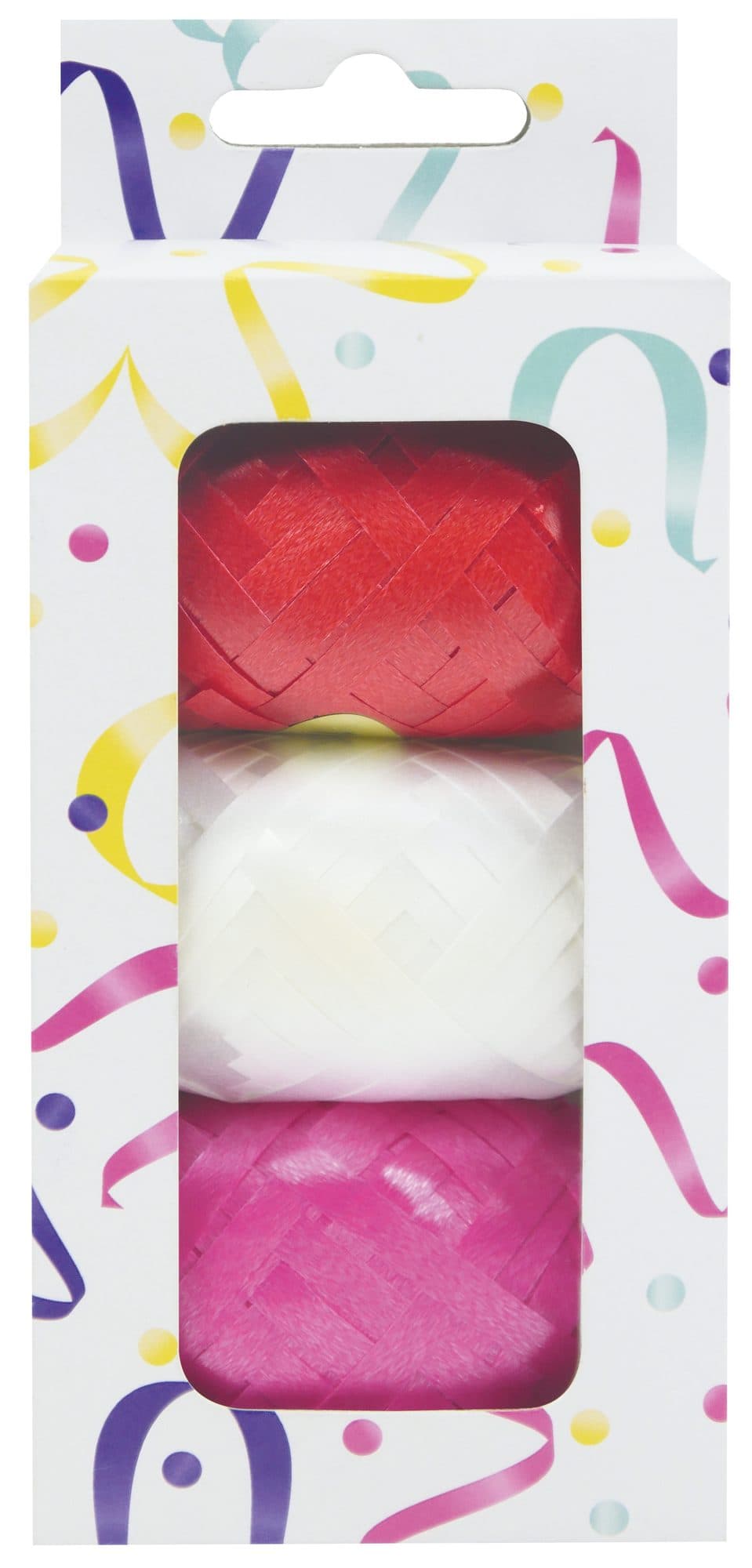 Lint set à 3 kleuren rood, wit en roze