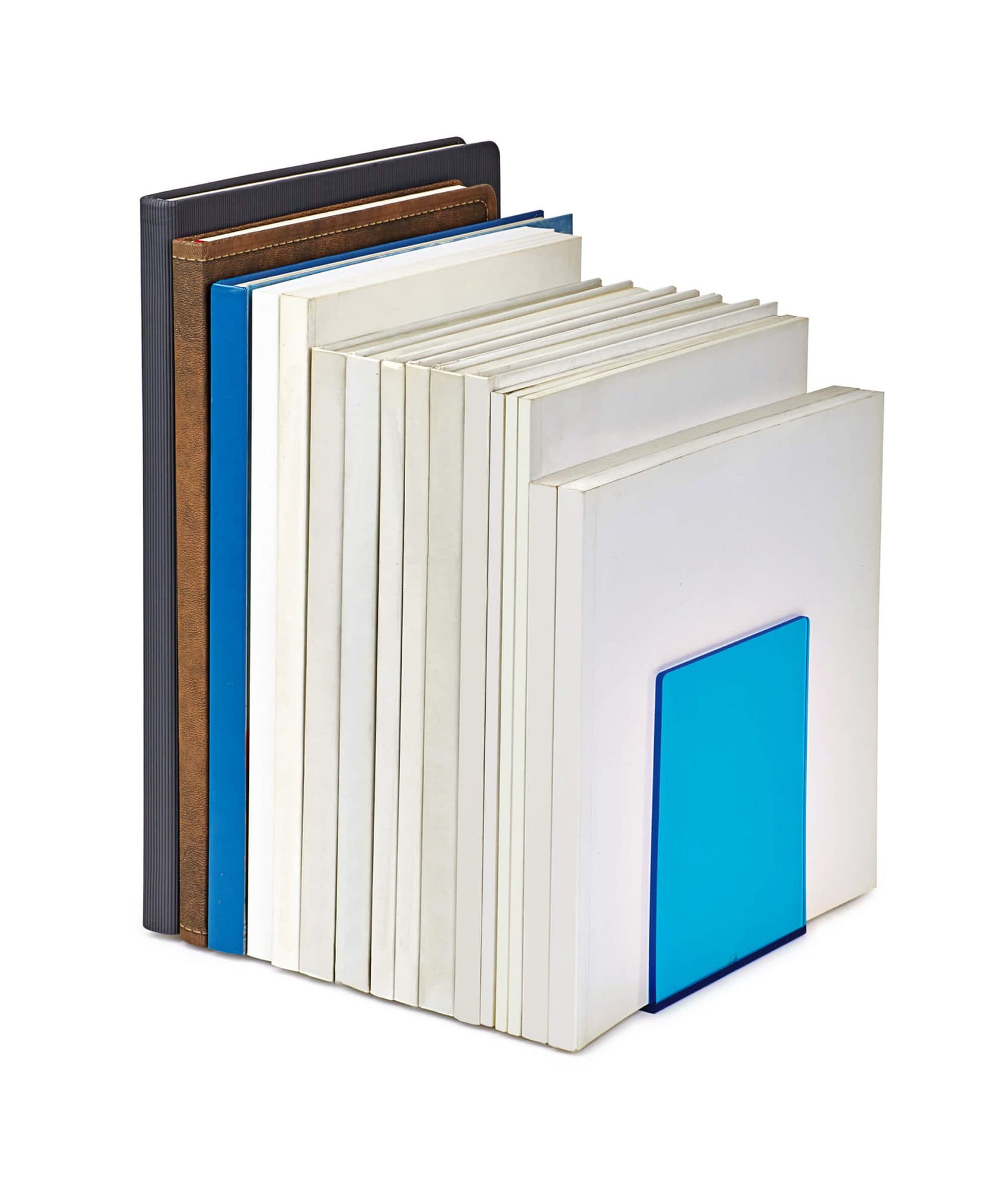 Boekensteun MAUL 10x10x13cm acryl set 2 neon blauw transparant 5