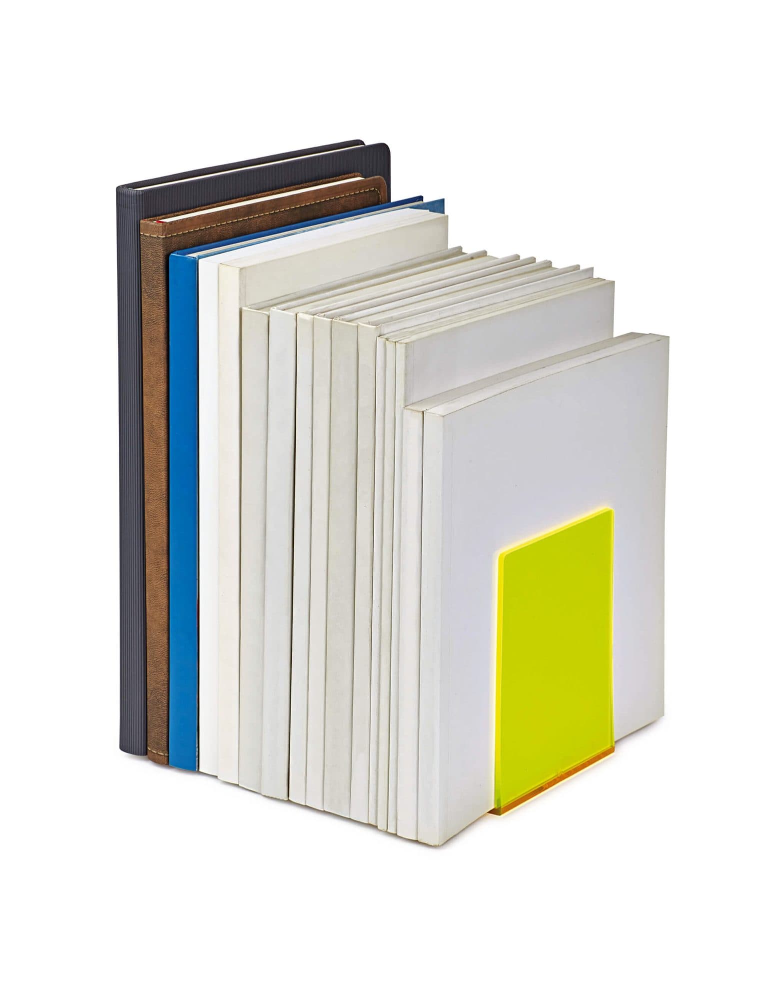 Boekensteun MAUL 10x10x13cm acryl set 2 neon geel transparant 5