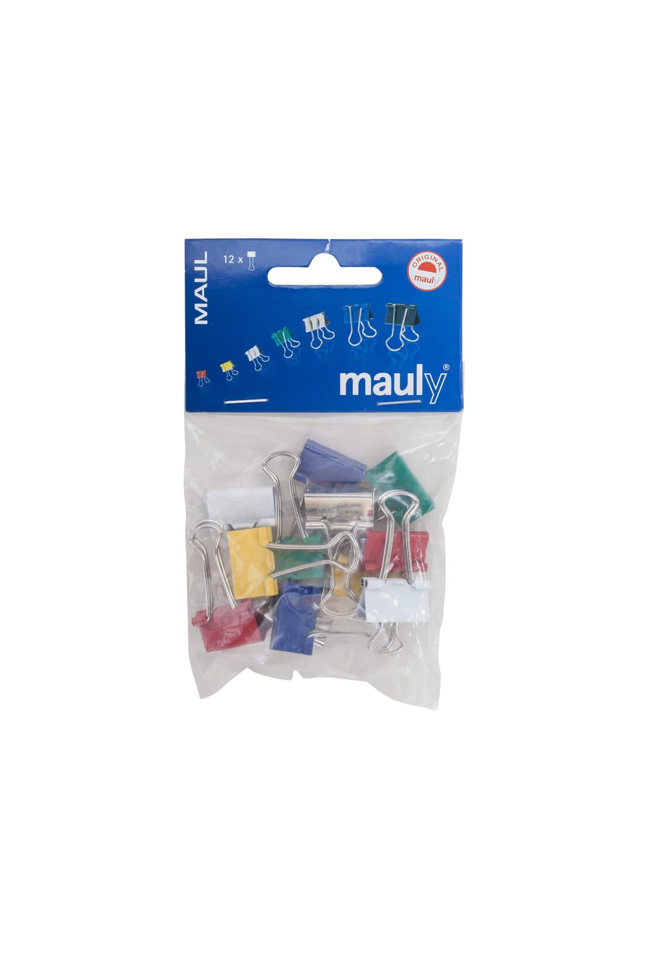 Papierklem MAUL 215 foldback 19mm capaciteit 7mm assorti 12 stuks 4