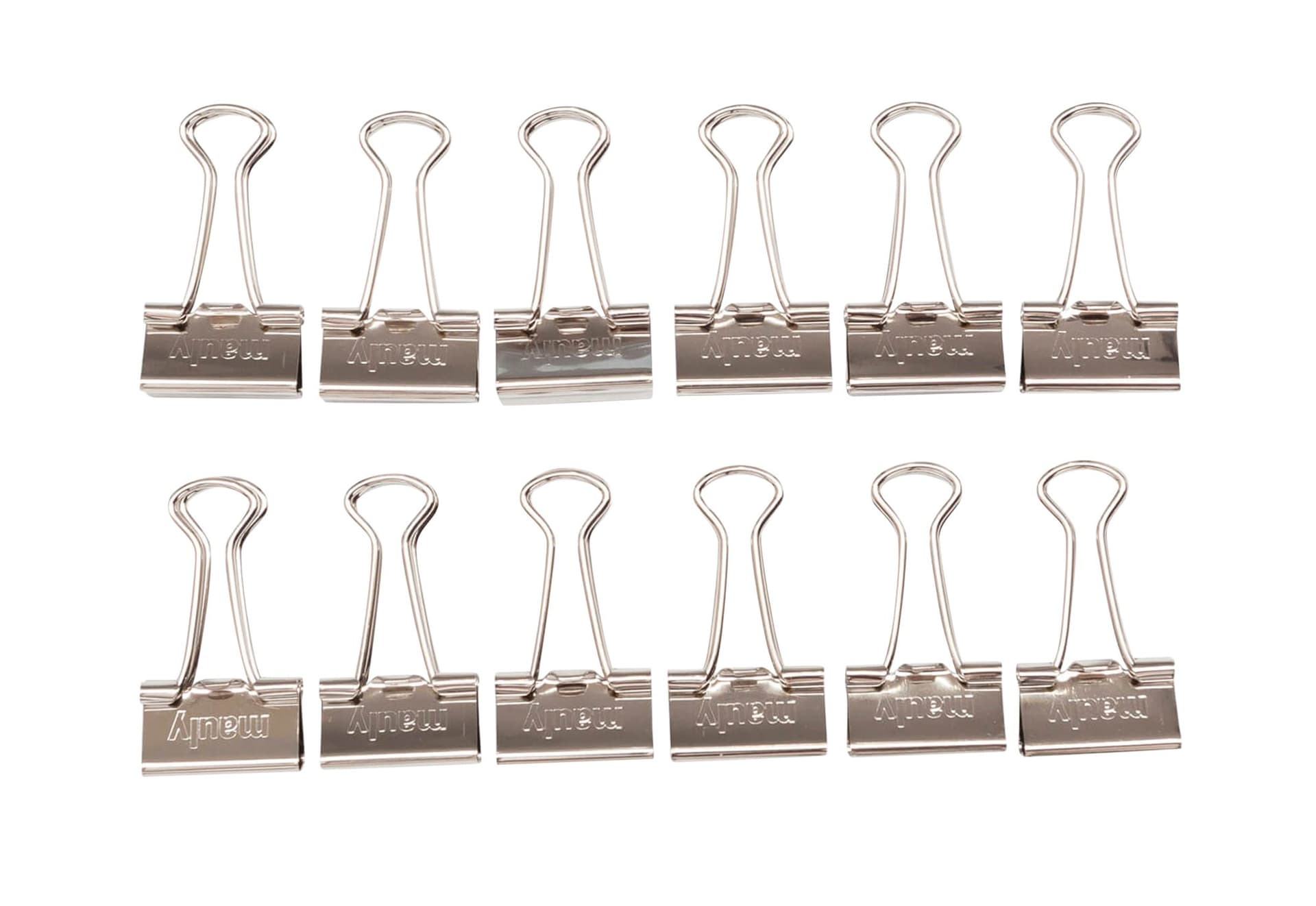 Papierklem MAUL 215 foldback 19mm capaciteit 7mm zilver 12 stuks 2
