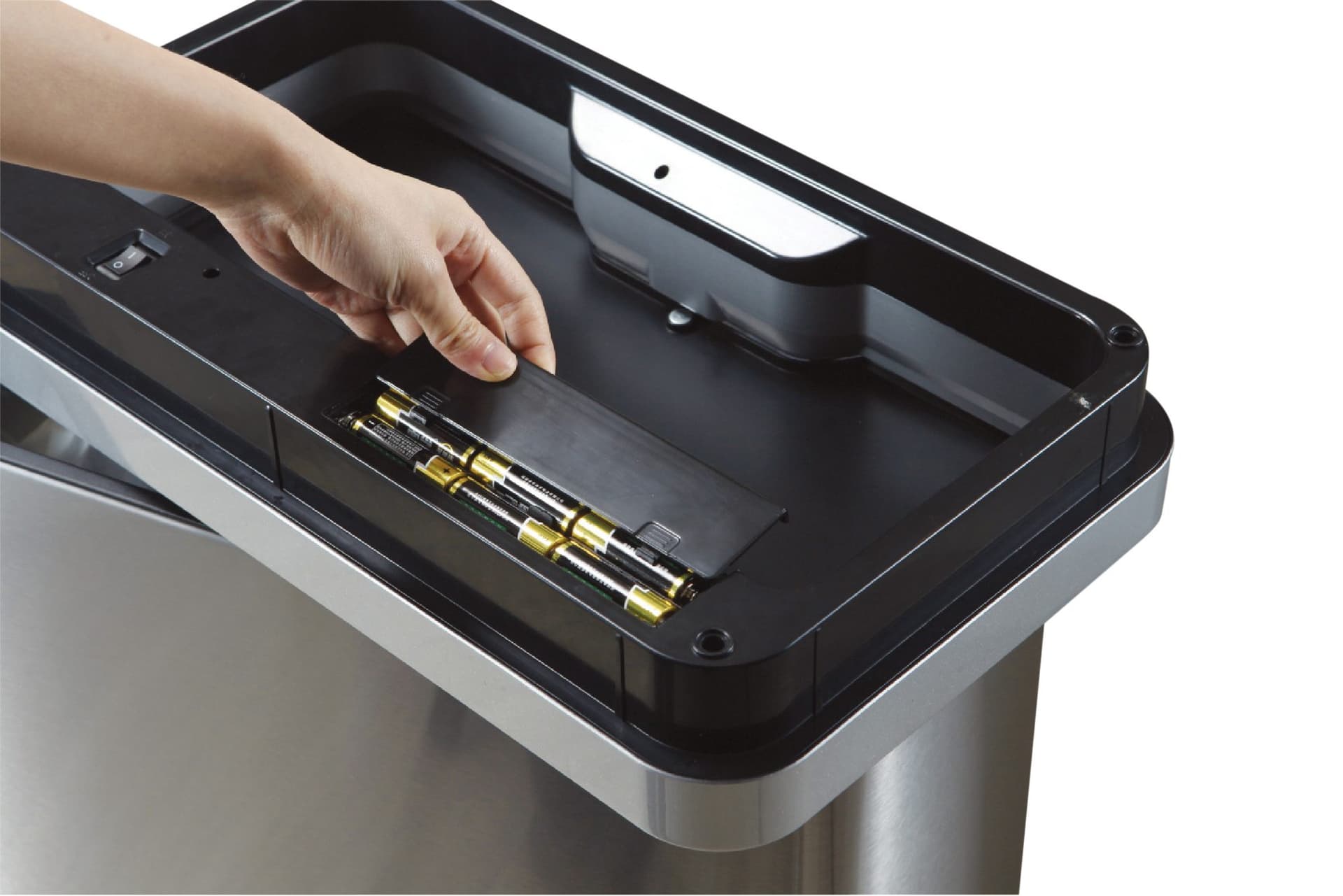 Afvalbak EKO Mirage met sensor 20+20liter RVS mat 4