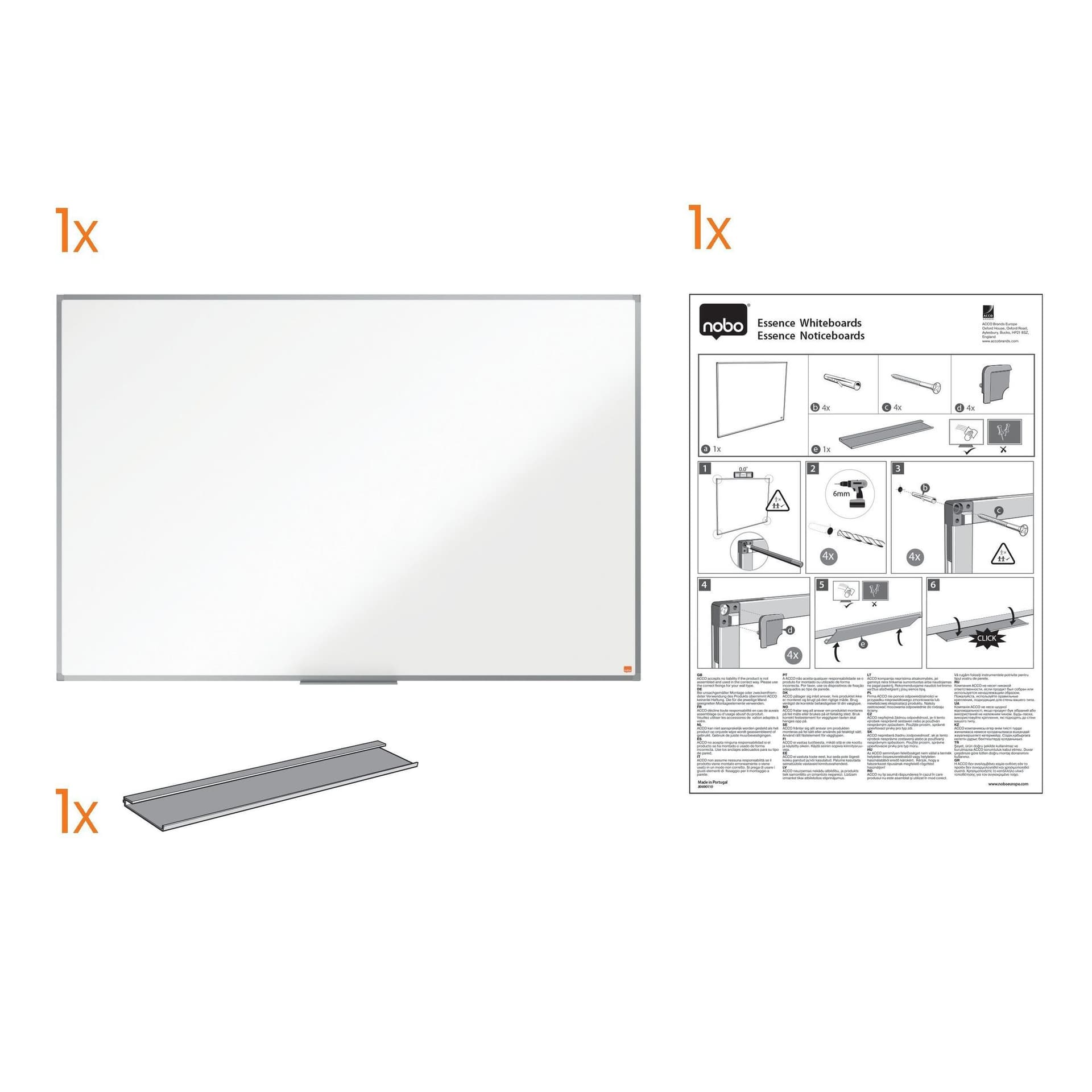Whiteboard Nobo Essence 45x60cm staal 5