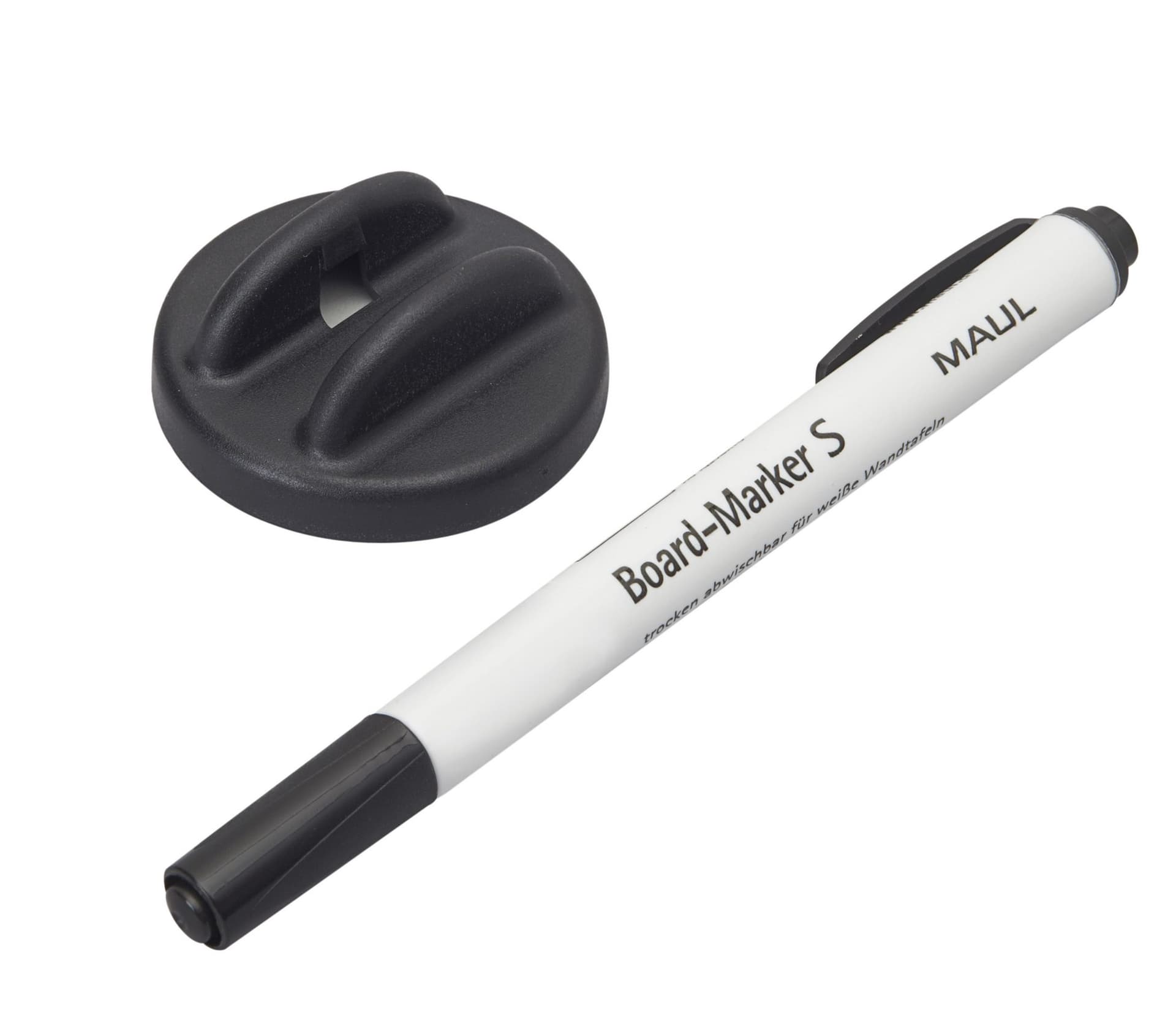 Whiteboardwisser MAUL met whitebordstift zwart magnetisch 2