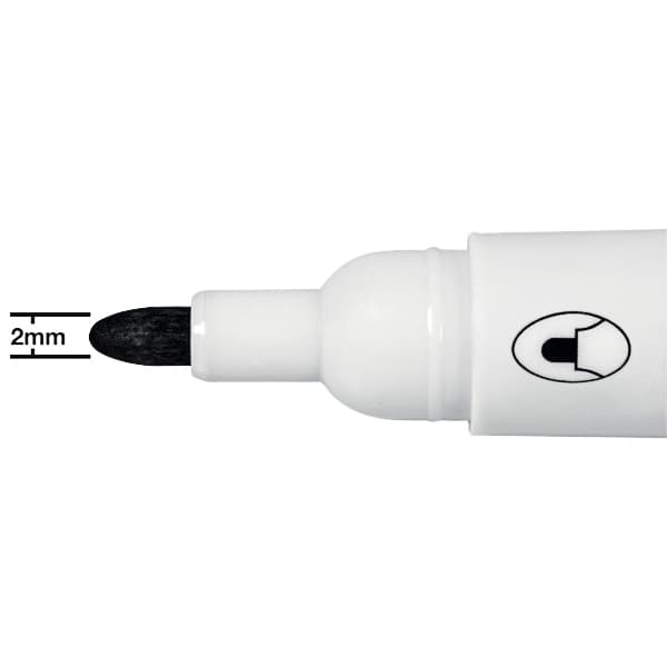 Whiteboardmarker Nobo Glide rond zwart 2mm 4