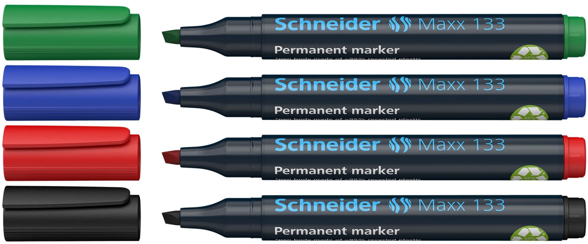 Permanent marker Schneider Maxx 133 schuin 1-4mm assorti 4 stuks 2