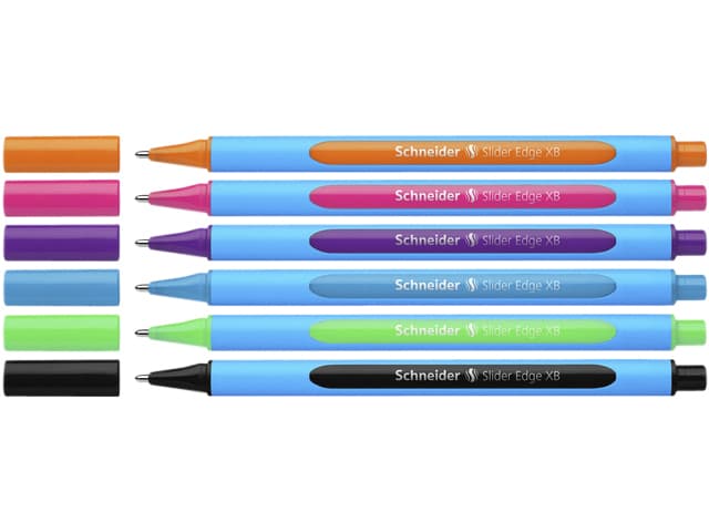 Balpen Schneider Slider Edge extra breed assorti etui à 6 stuks 2