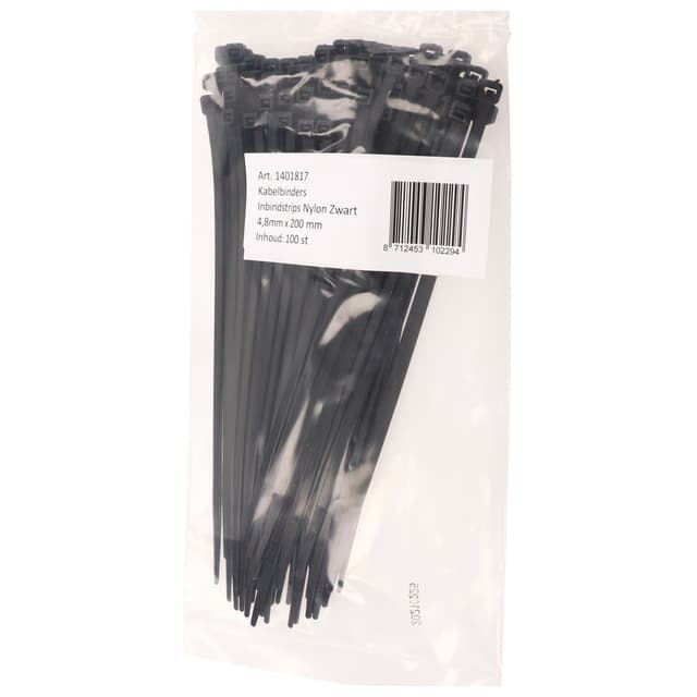 Kabelbinders IEZZY nylon 4.8x200mm D 49.5mm zwart 100 stuks 2