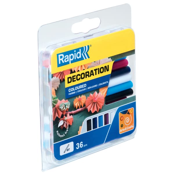 Lijmpatroon Rapid 7mm 5 kleuren assorti 36 stuks 2