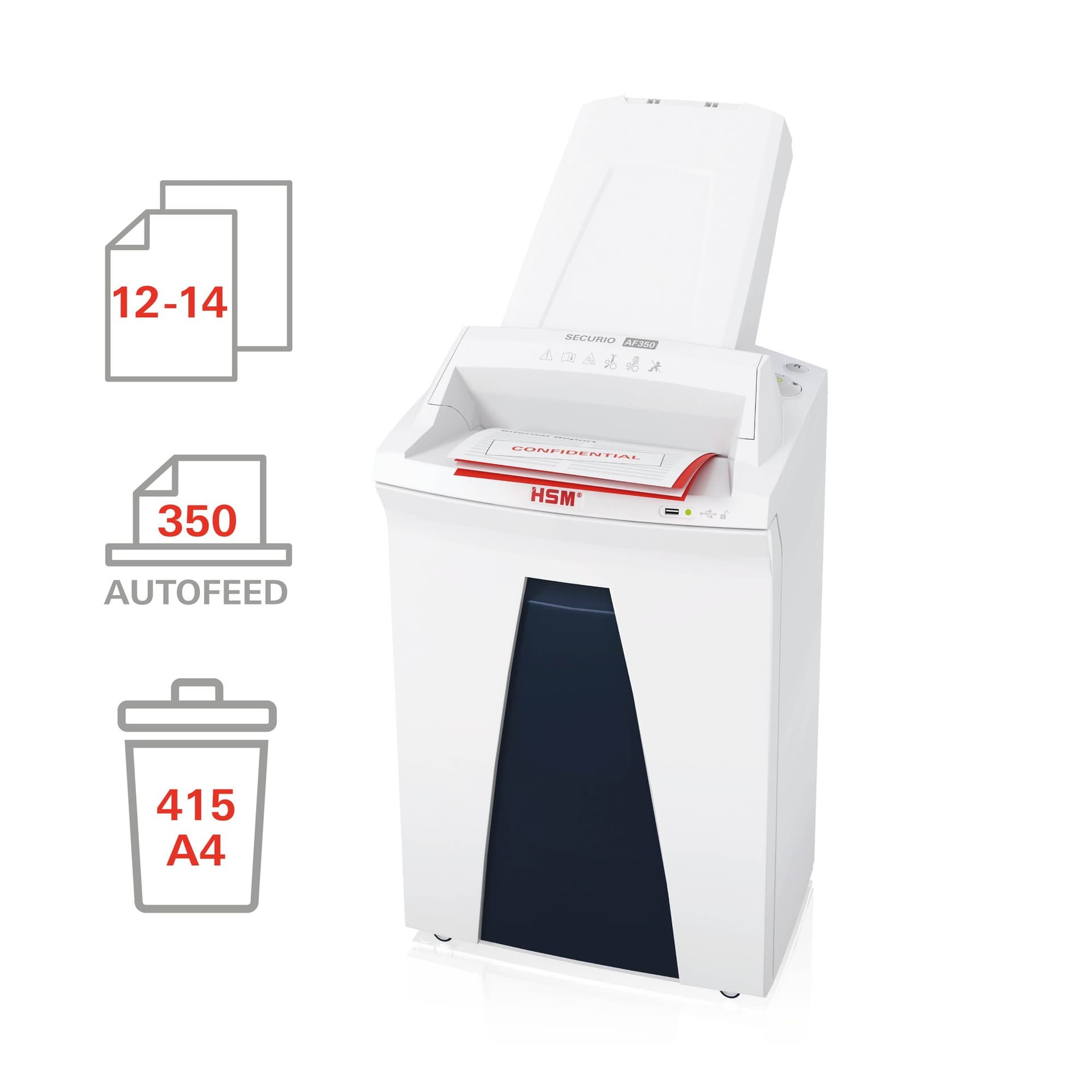 Papiervernietiger HSM Securio AF350 snippers 4,5x30mm 4