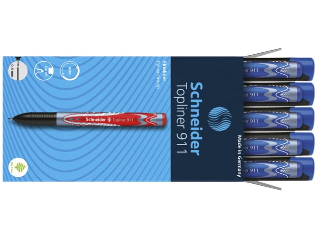 Fineliner Schneider Topliner 911 0.4mm blauw 4