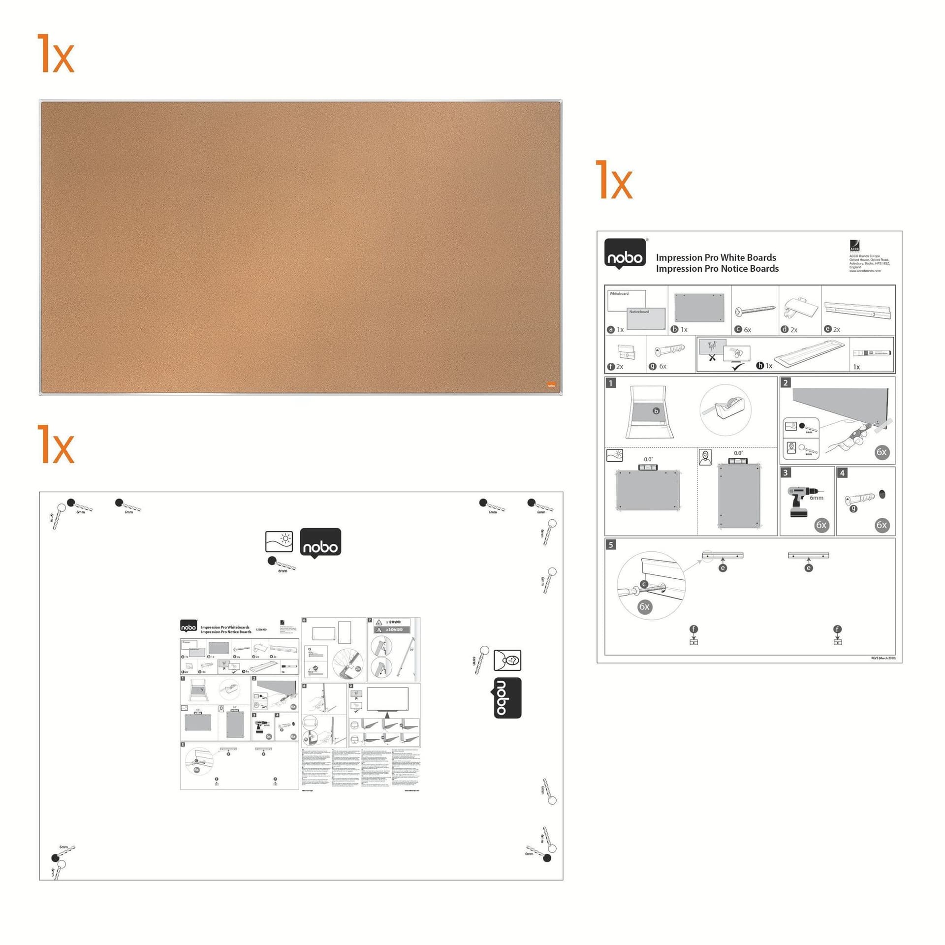 Prikbord Nobo Impression Pro widescreen 50x89cm kurk 5