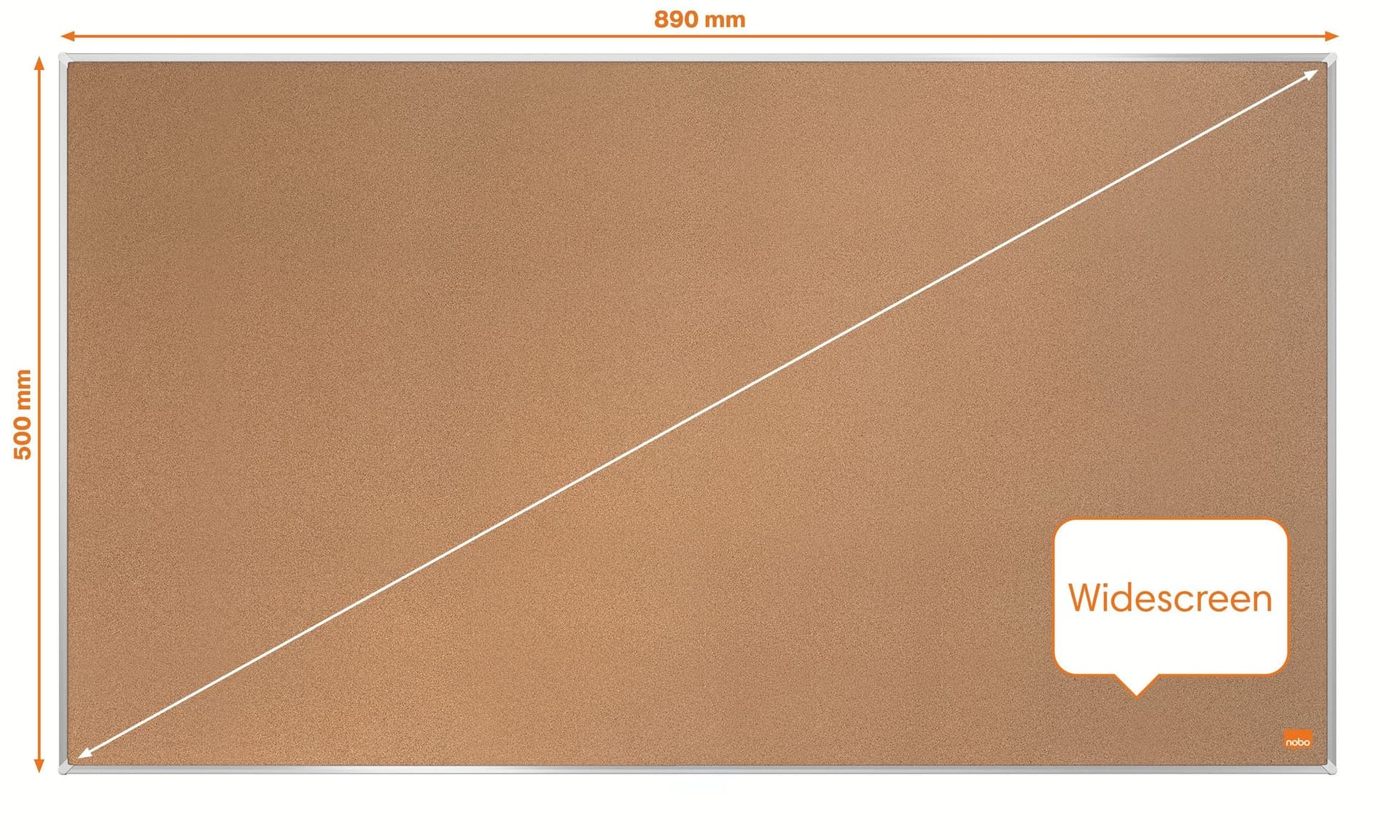 Prikbord Nobo Impression Pro widescreen 50x89cm kurk 3
