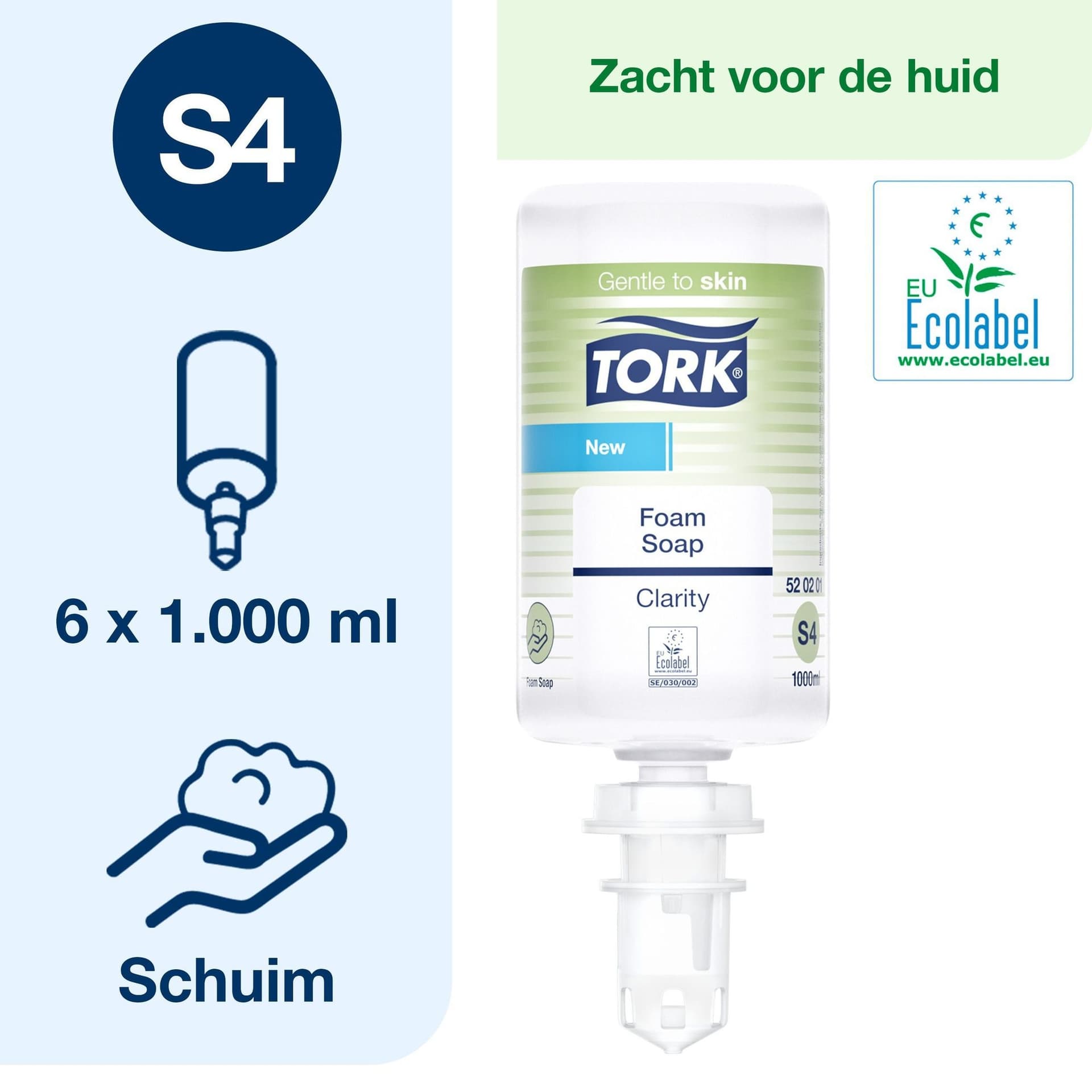 Handzeep Tork S4 Premium schuim 1000ml Clarity 520201 2