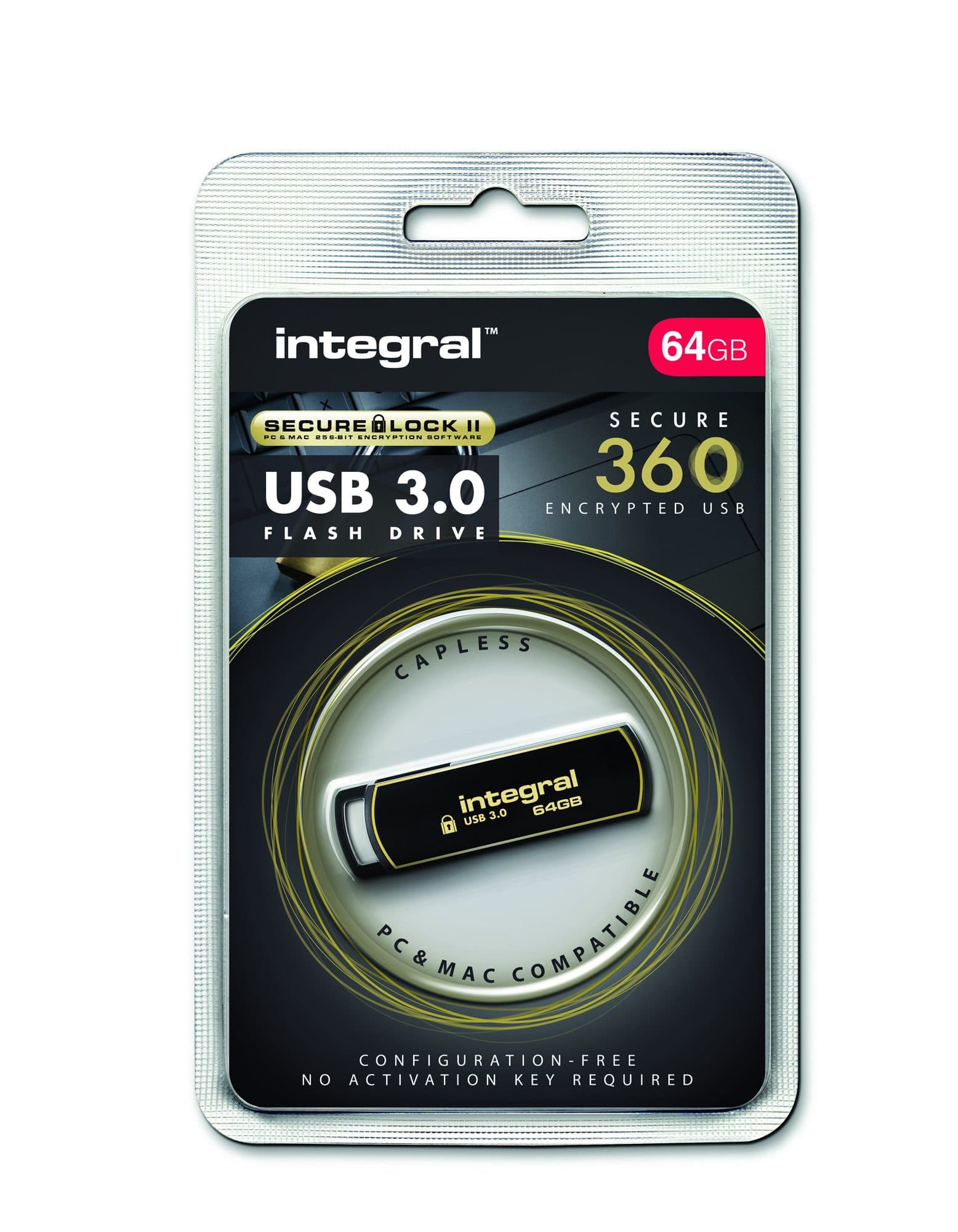 USB stick 3.0 Integral Secure 360 USB-A 64GB zwart 2