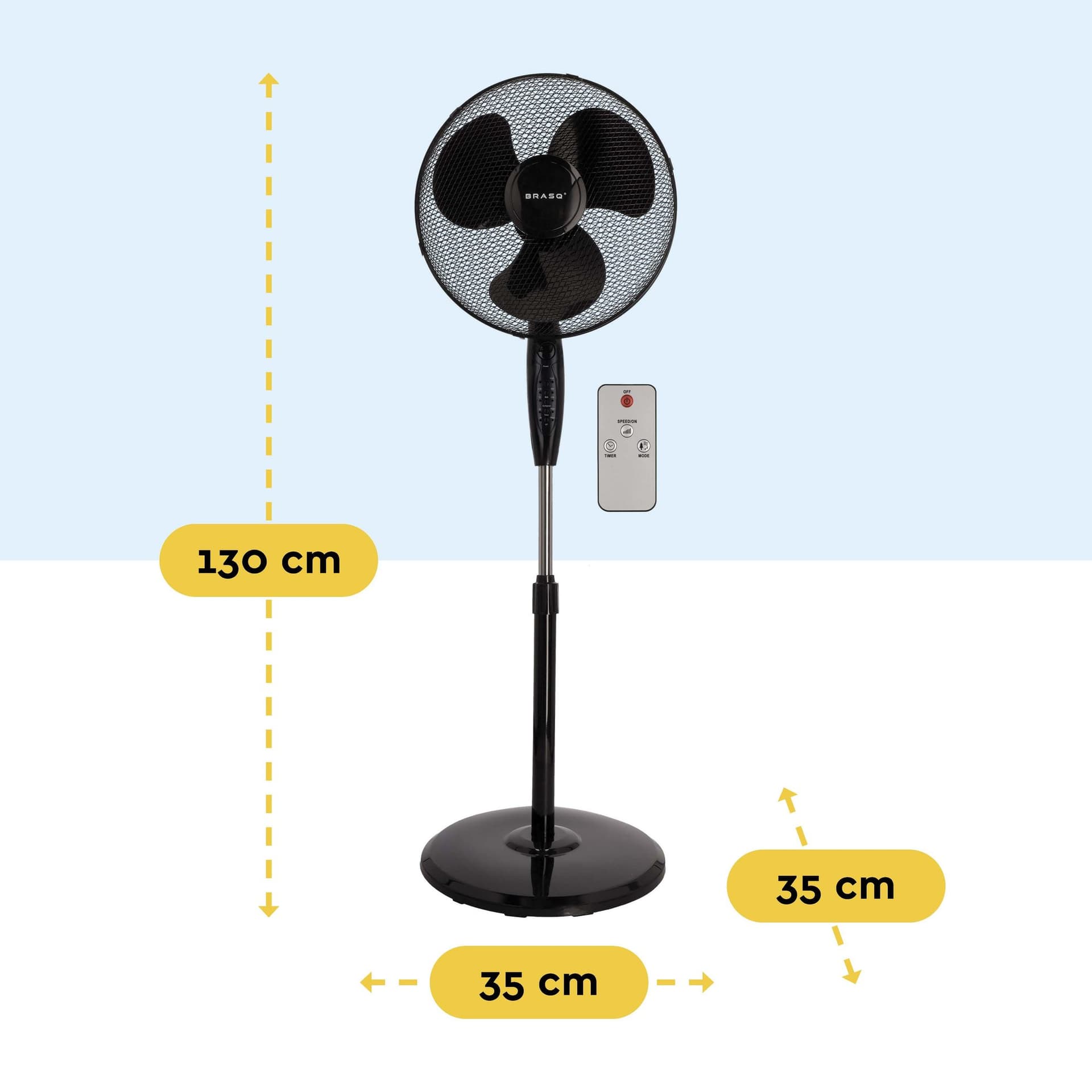 Statiefventilator BRASQ met remote 40cm zwart 3