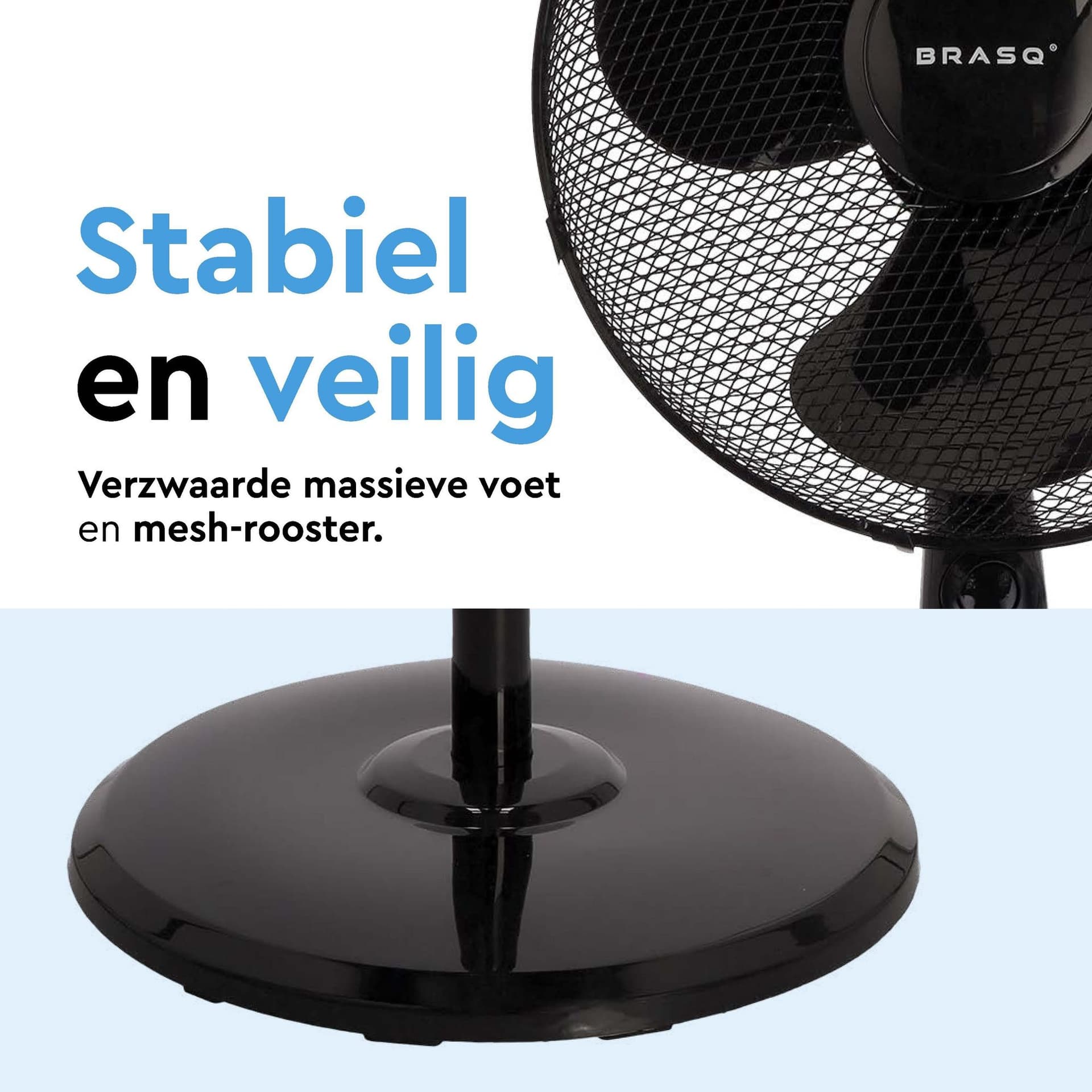 Statiefventilator BRASQ met remote 40cm zwart 4