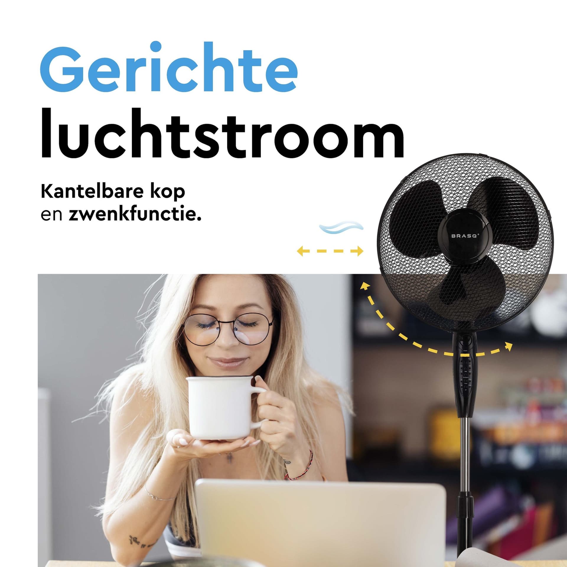 Statiefventilator BRASQ met remote 40cm zwart 9
