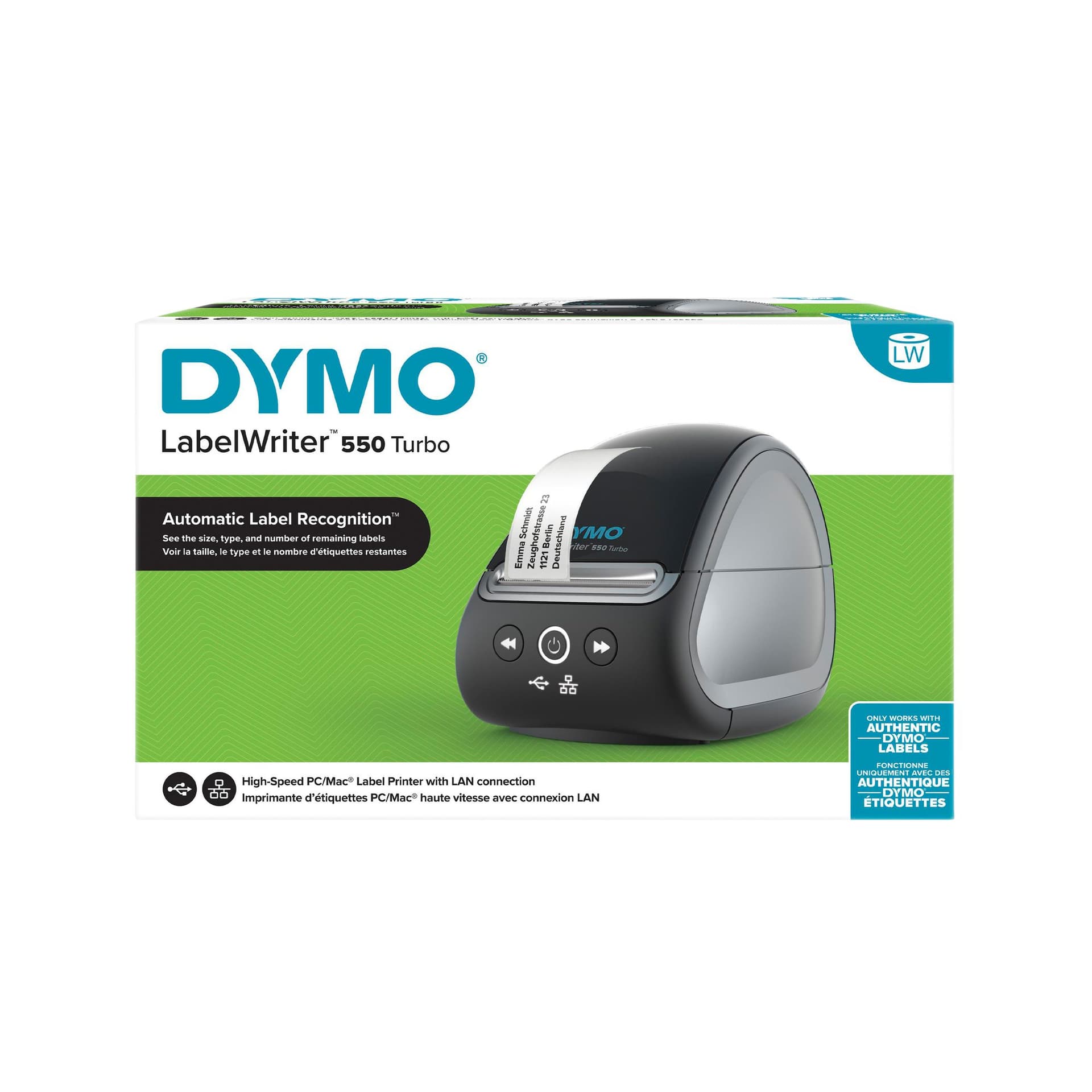 Labelprinter Dymo LabelWriter 550 Turbo desktop zwart 2