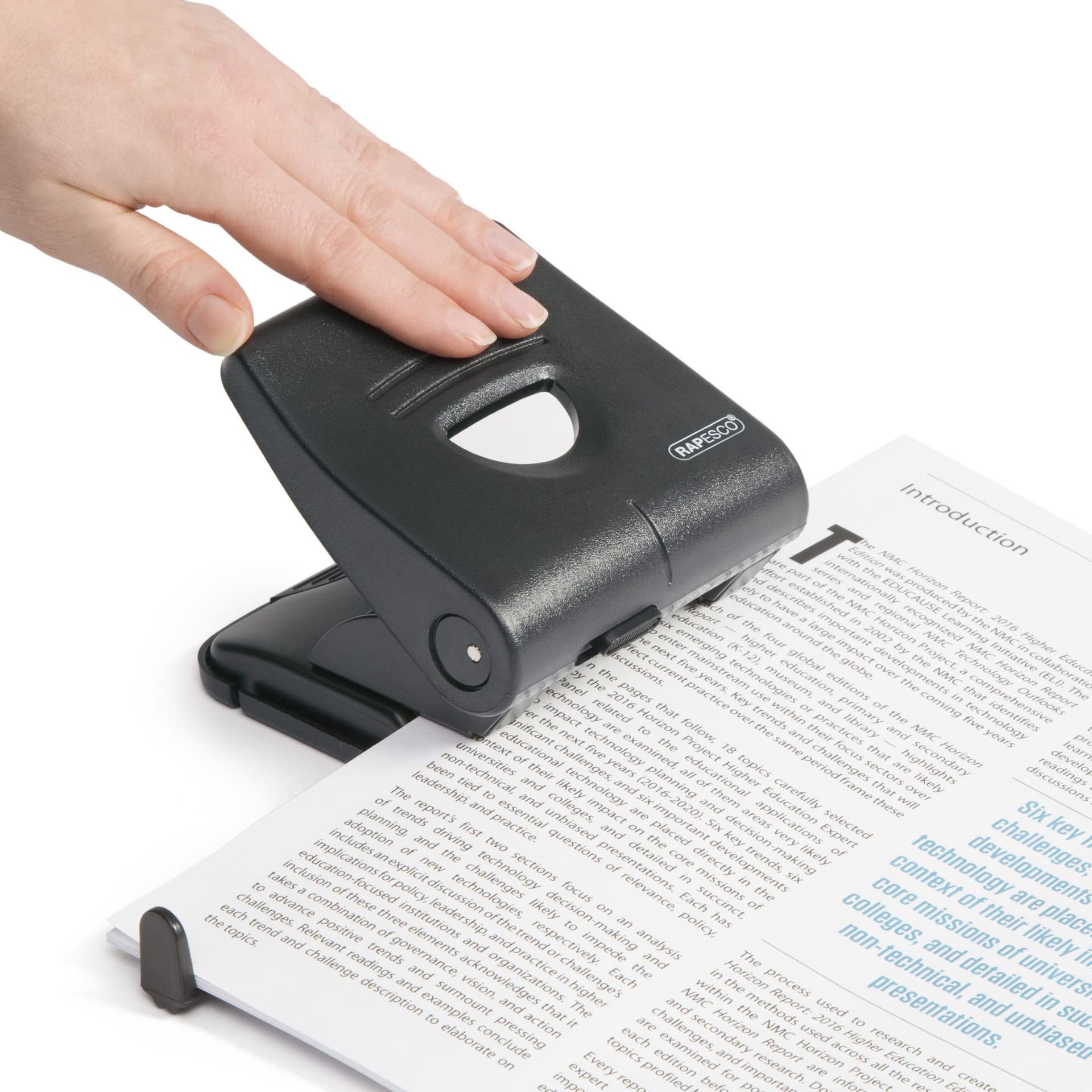 Perforator Rapesco Germ-Savvy Heavy Duty 827-P antibacterieel 2-gaats zwart 2