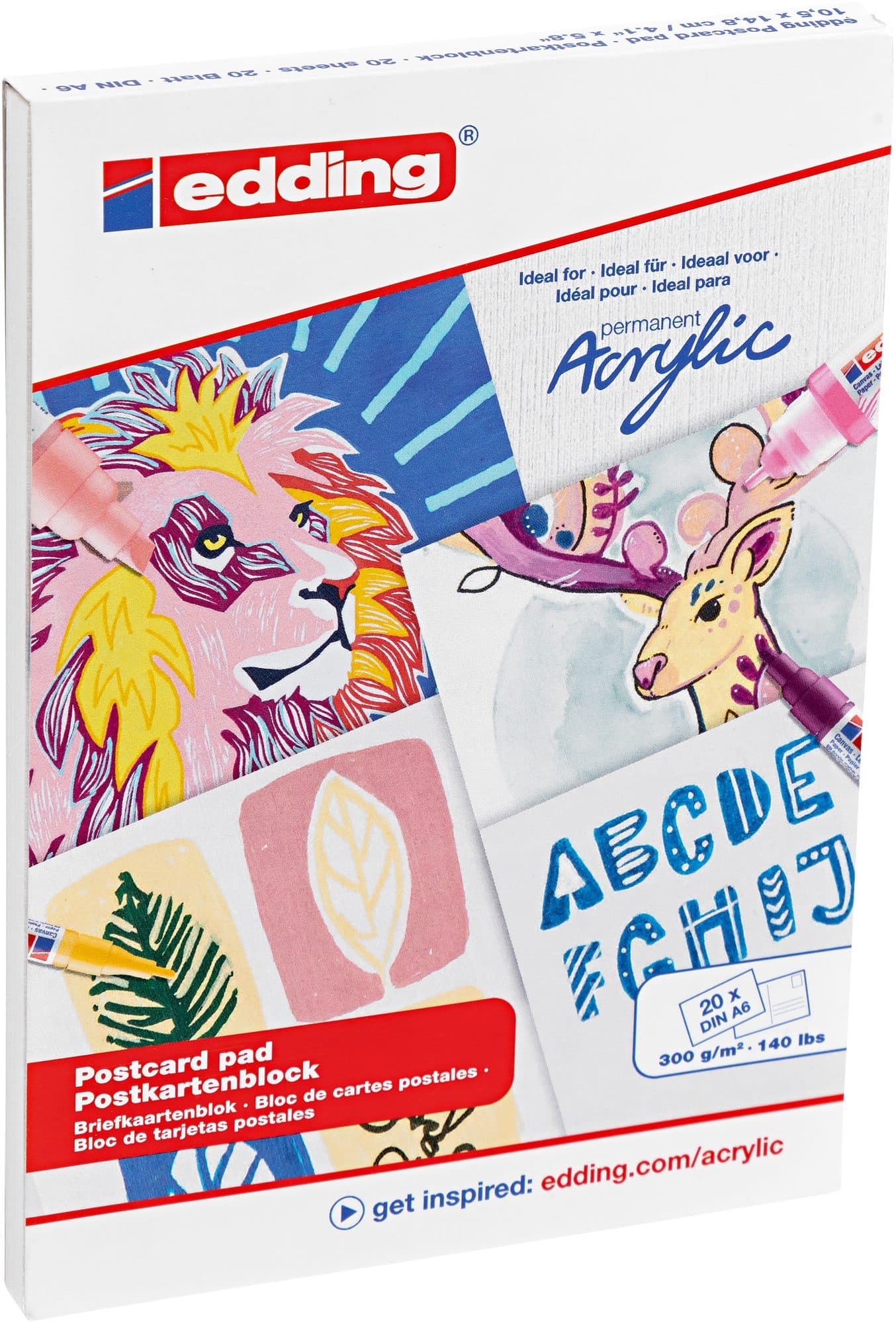 Olie-  en Acrylblok edding 30010 A6 20 vel 300 gram wit 10