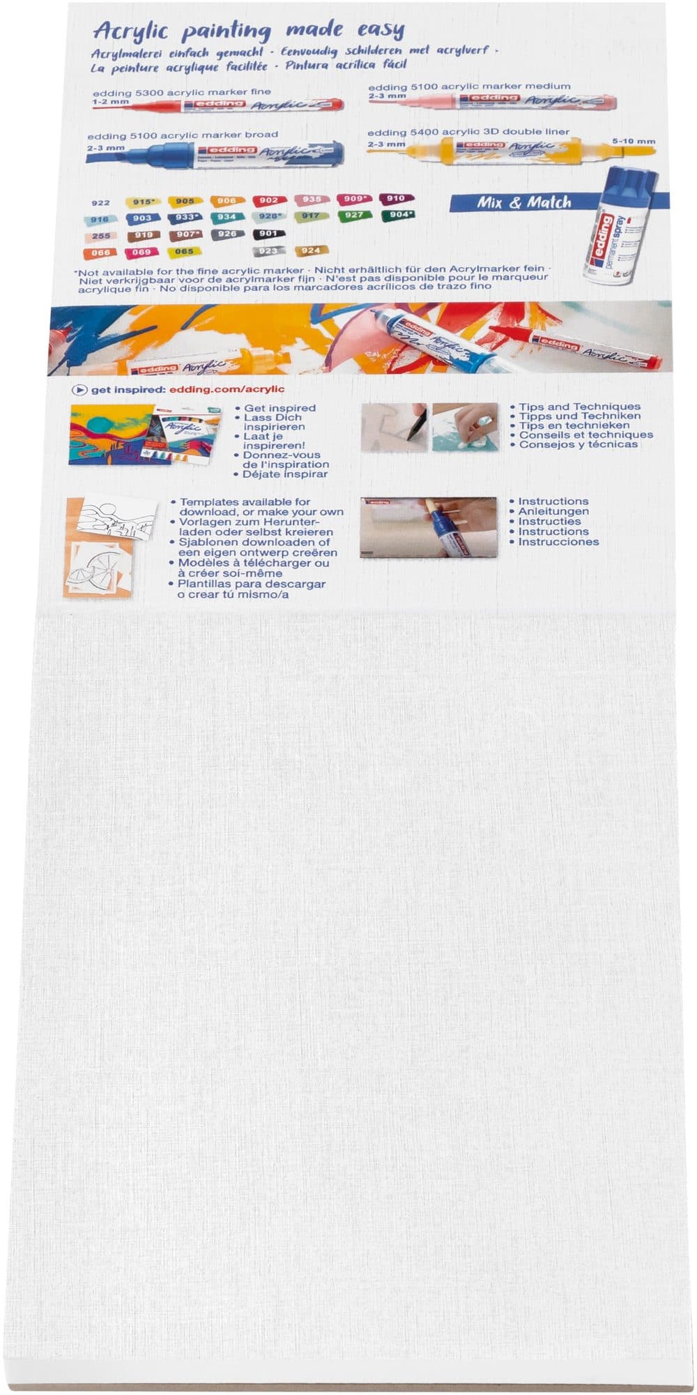 Olie-  en Acrylblok edding 30010 A6 20 vel 300 gram wit 4