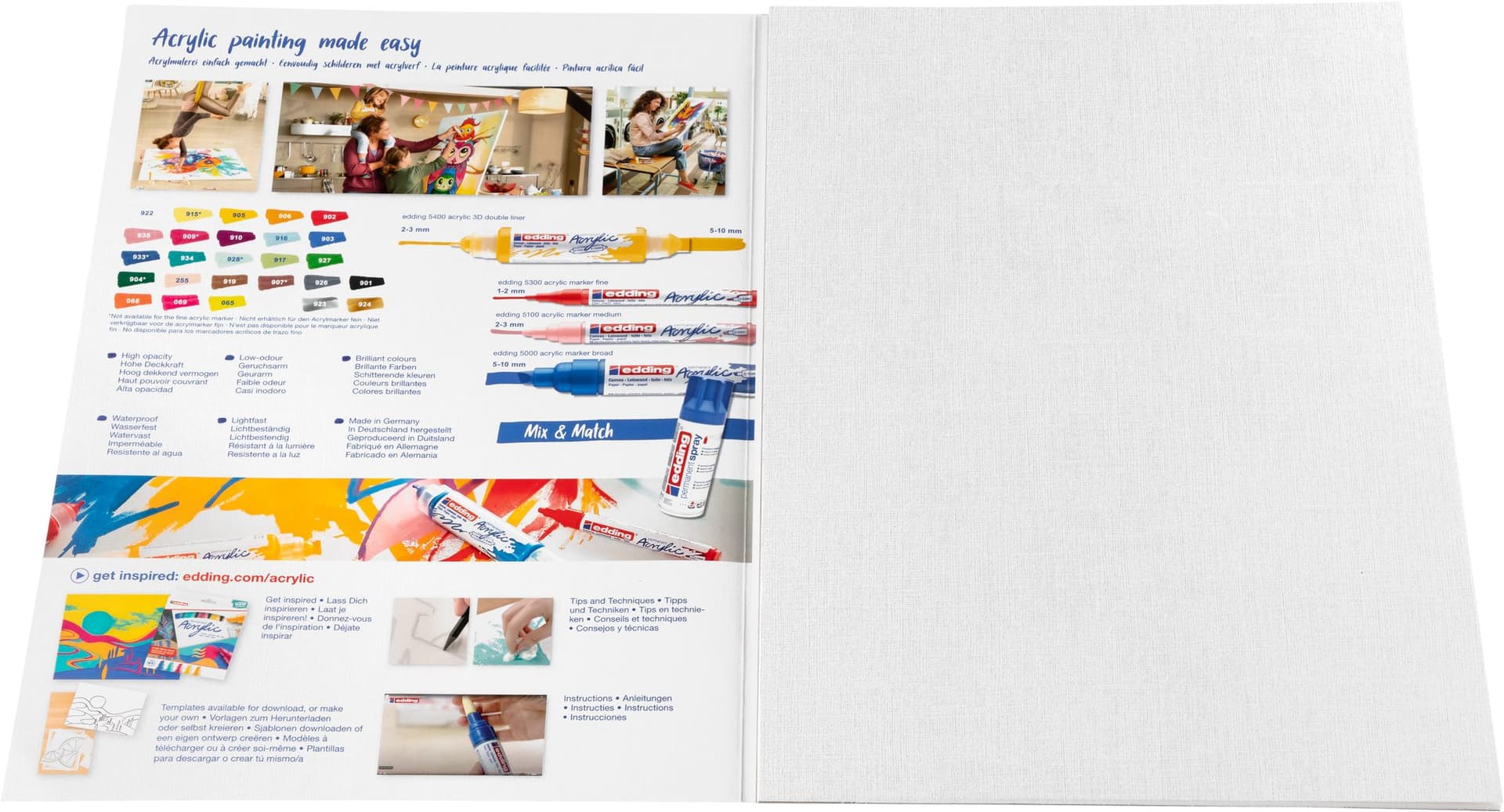 Olie- en Acrylblok edding 30010 A3 10 vel 300 gram wit 4