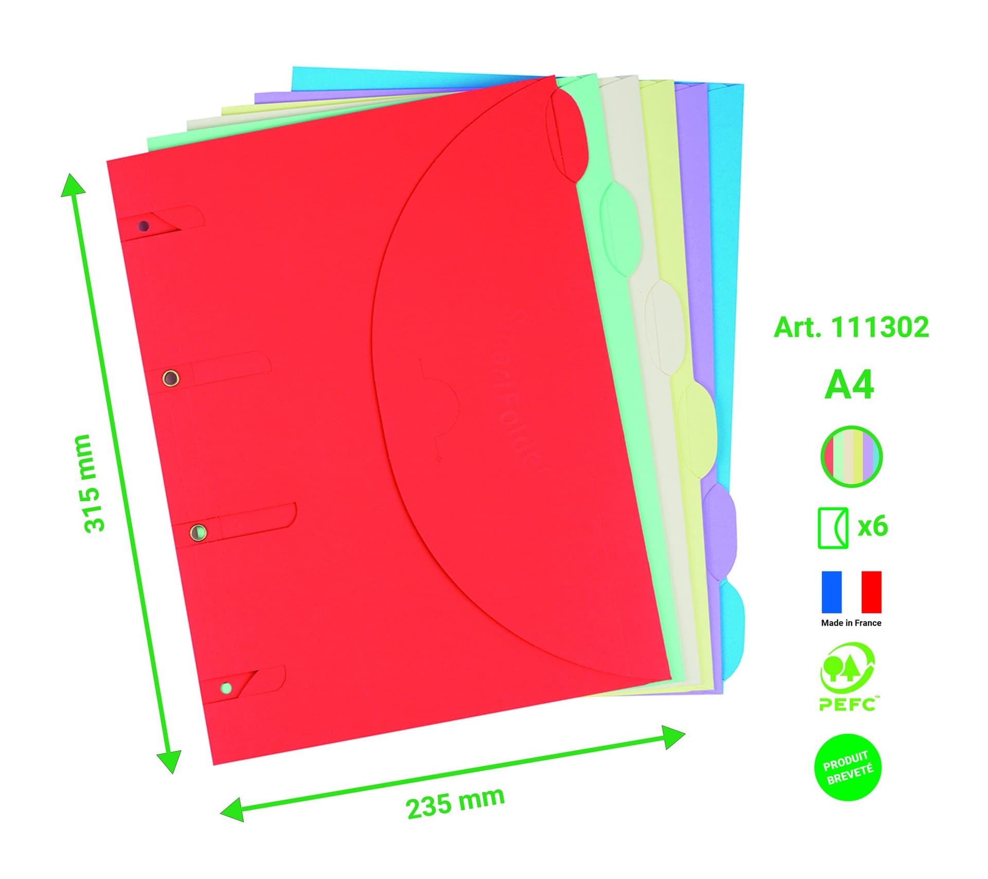 Smartfolder geperforeerde opbergmappen A4 assorti 6 stuks 3