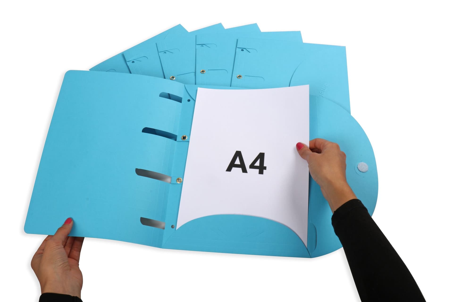 Smartfolder geperforeerde opbergmappen A4 blauw 6 stuks 2