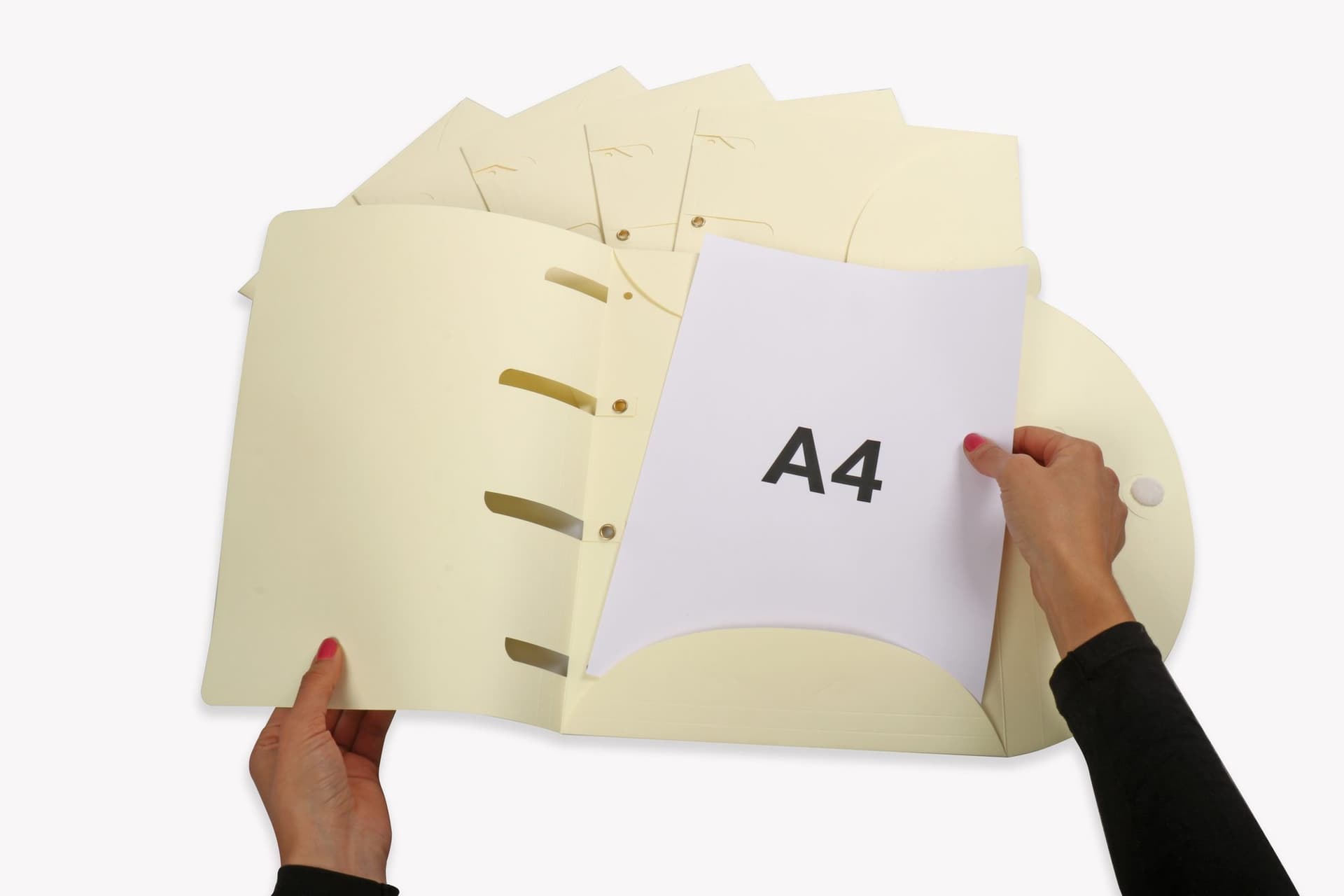 Smartfolder geperforeerde opbergmappen A4 Beige 6 stuks 2