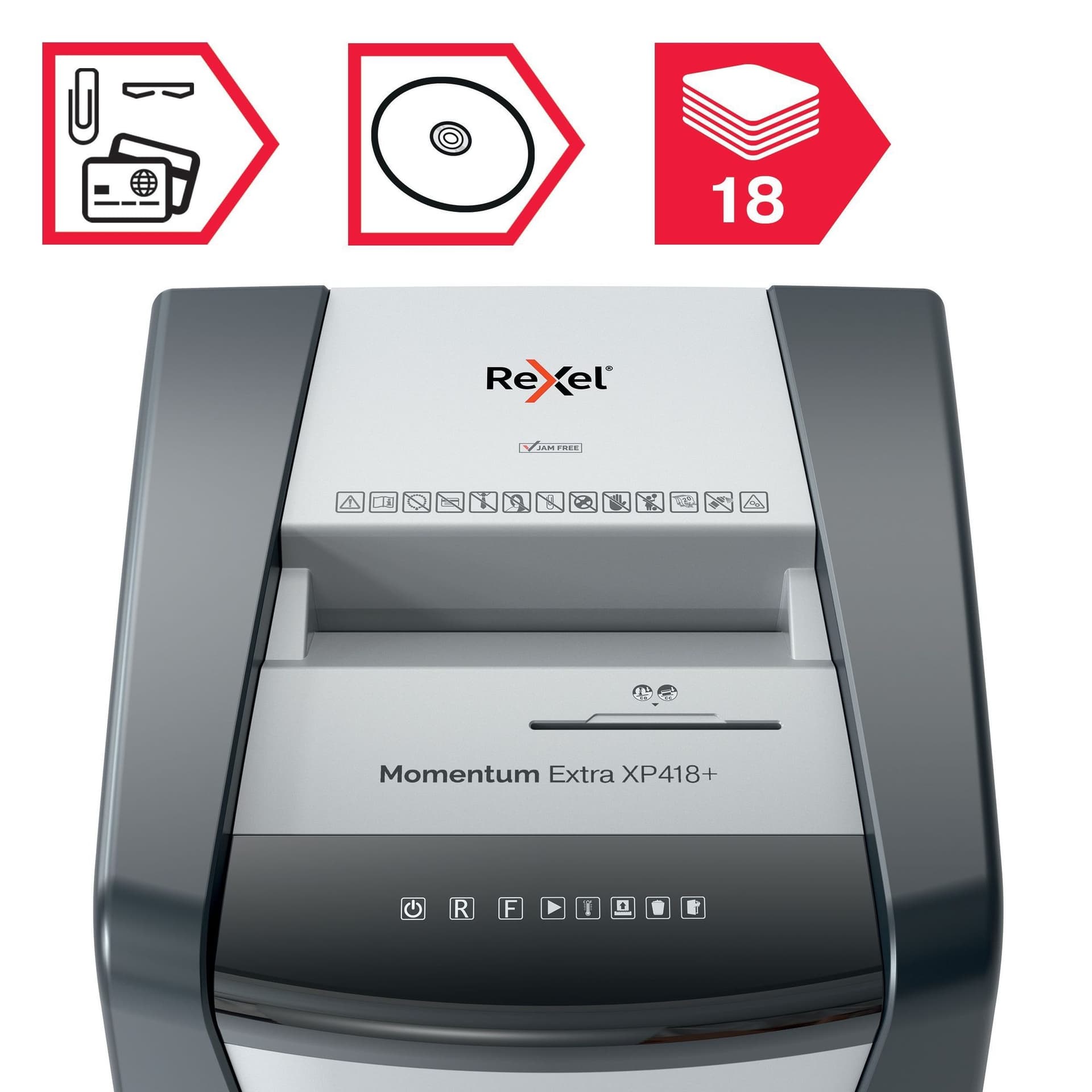 Papiervernietiger Rexel Momentum Extra XP418+ snippers 4x35mm 9