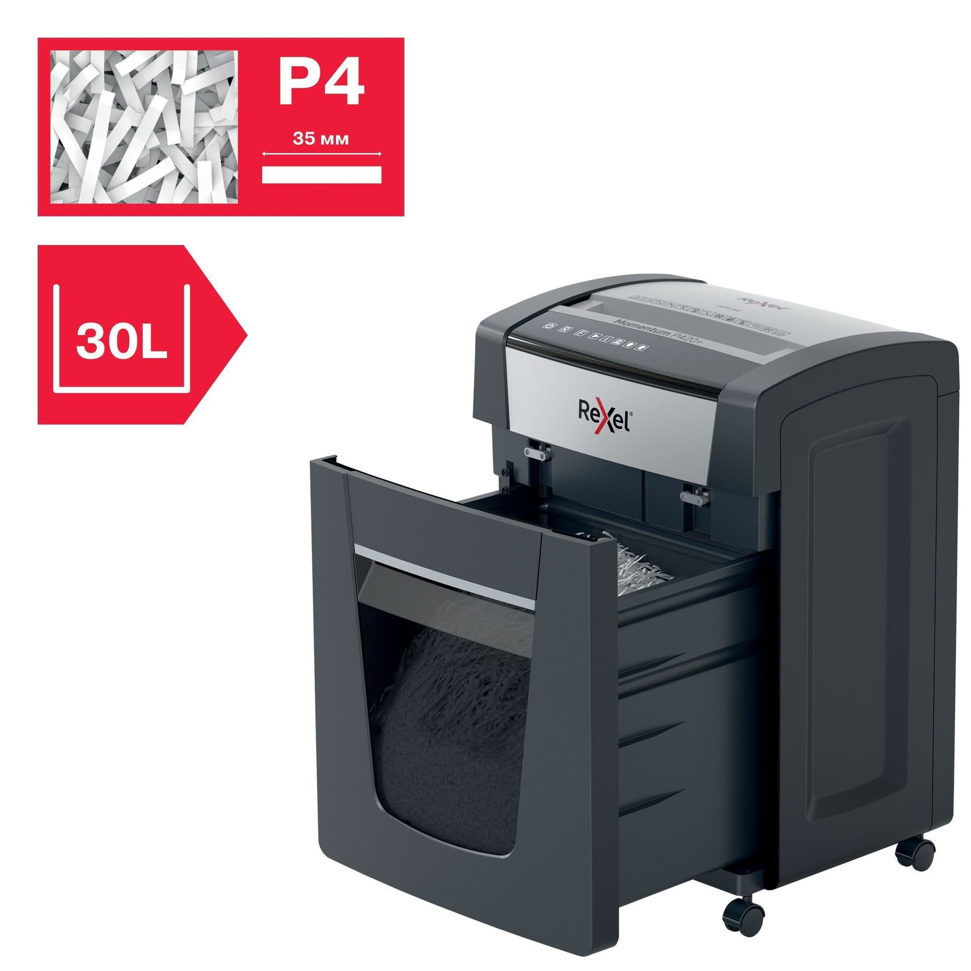Papiervernietiger Rexel Momentum P420+ snippers 4x35mm 8