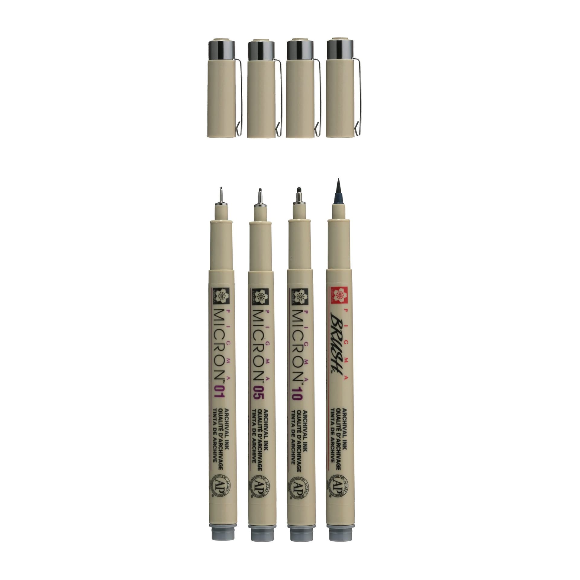 Fineliner Sakura Pigma Micron koelgrijs set 4 maten 3