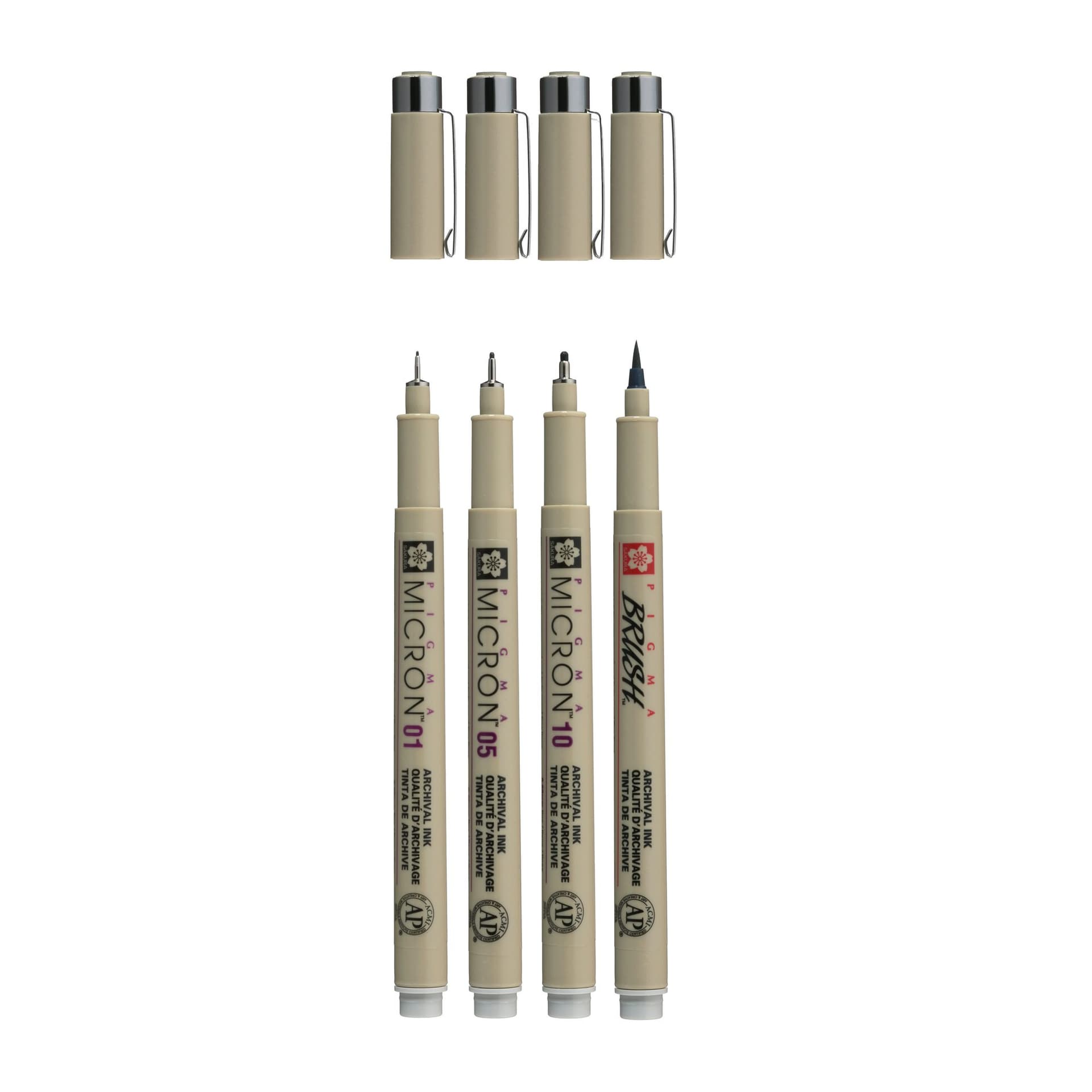 Fineliner Sakura Pigma Micron lichtgrijs set 4 maten 3