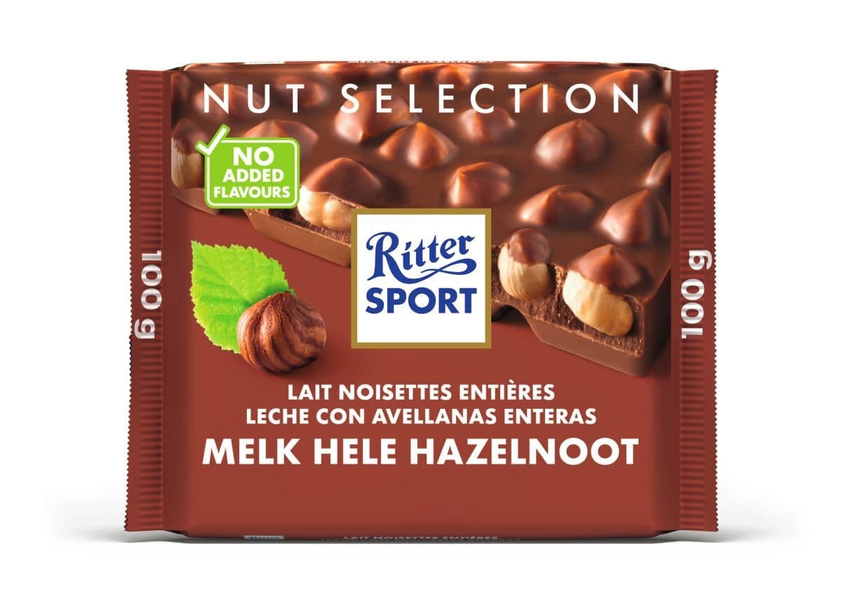 Chocolade Ritter Sport melk-hele hazelnoot 100gr