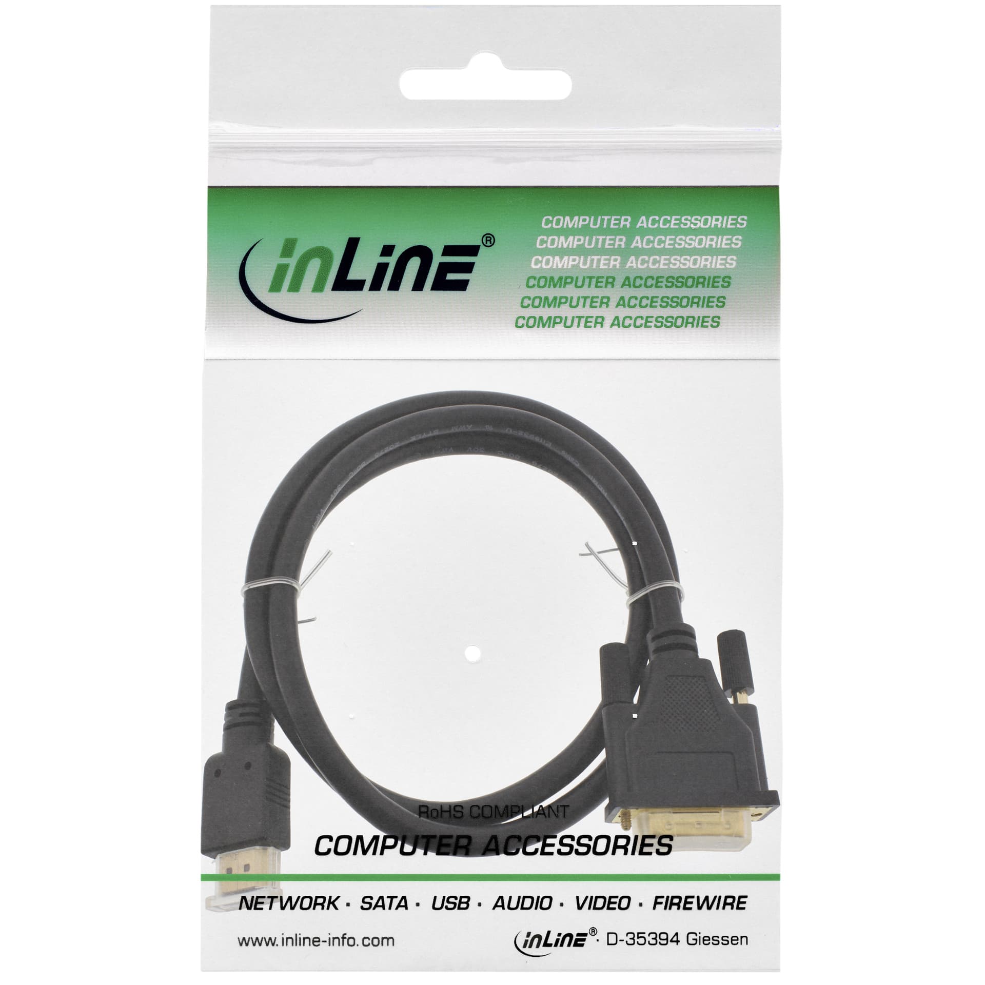 Kabel inLine HDMI DVI 18+1 pin M/M 2 meter zwart 2
