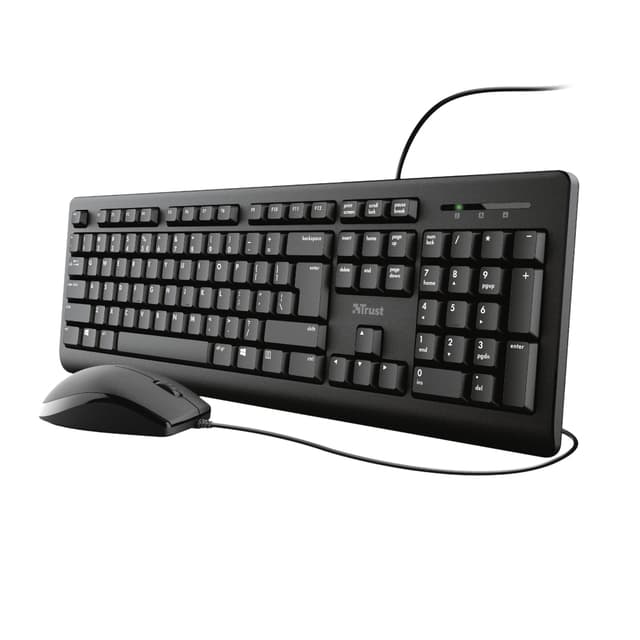 Toetsenbord Trust Primo + muis QWERTY zwart