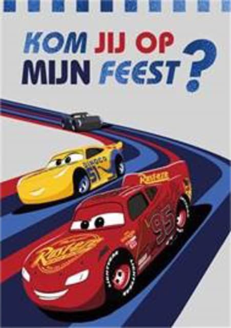 Wenskaart Hallmark uitnodiging Cars pak à 5 stuks