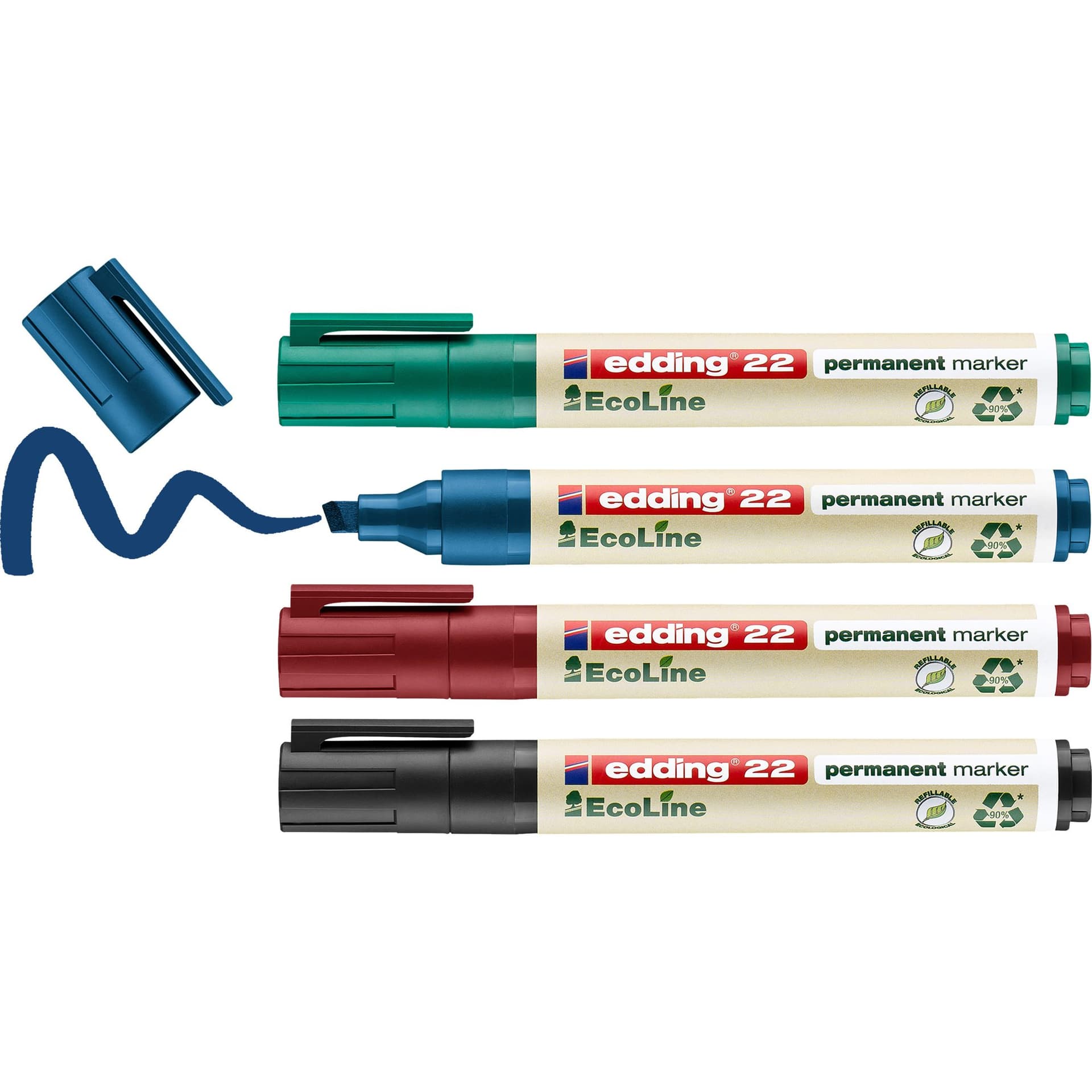 Viltstift edding 22 Ecoline schuin assorti set à 4 stuks 2