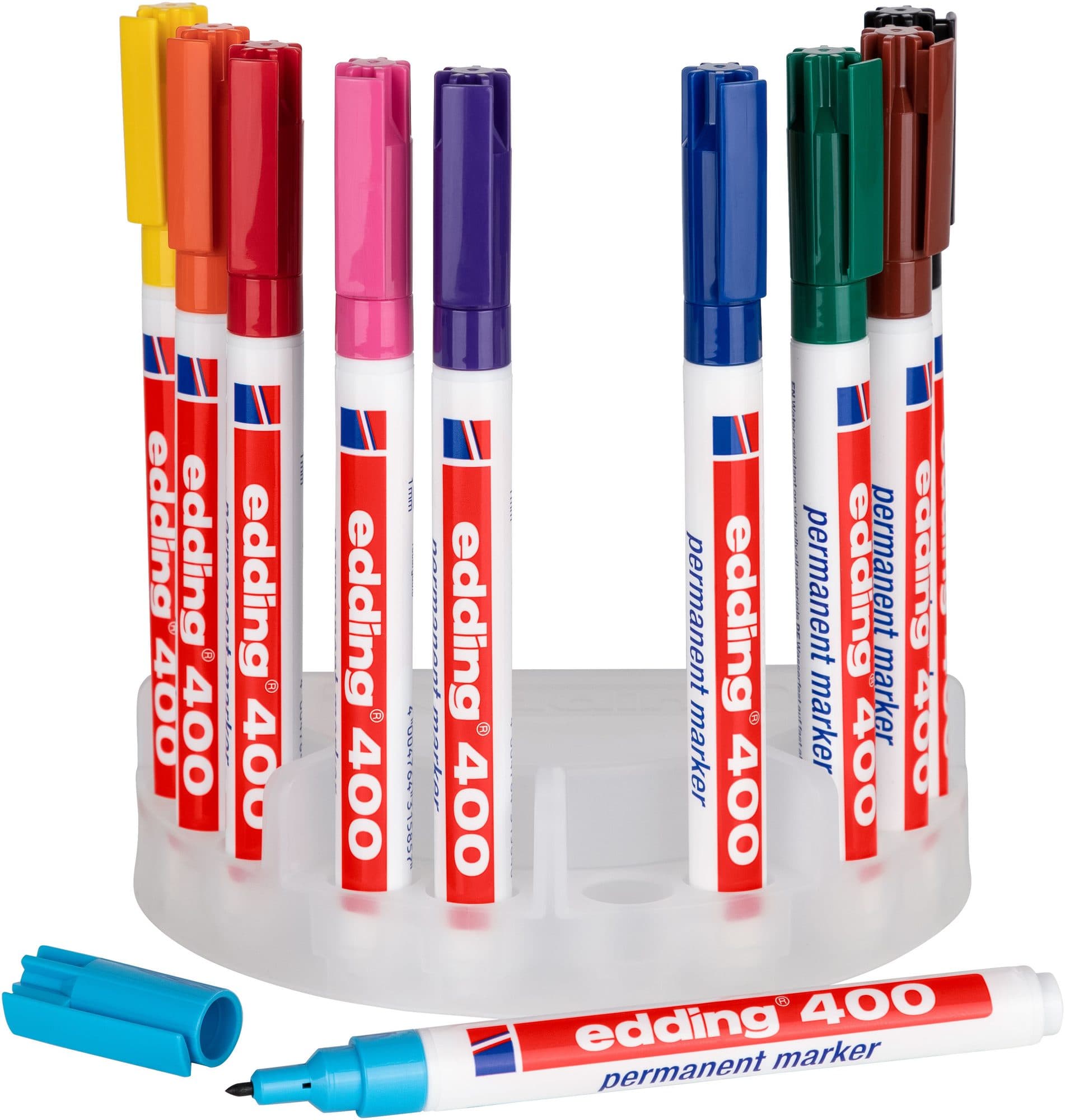 Viltstift edding 400 rond 1mm met houder assorti set à 10 stuks 2