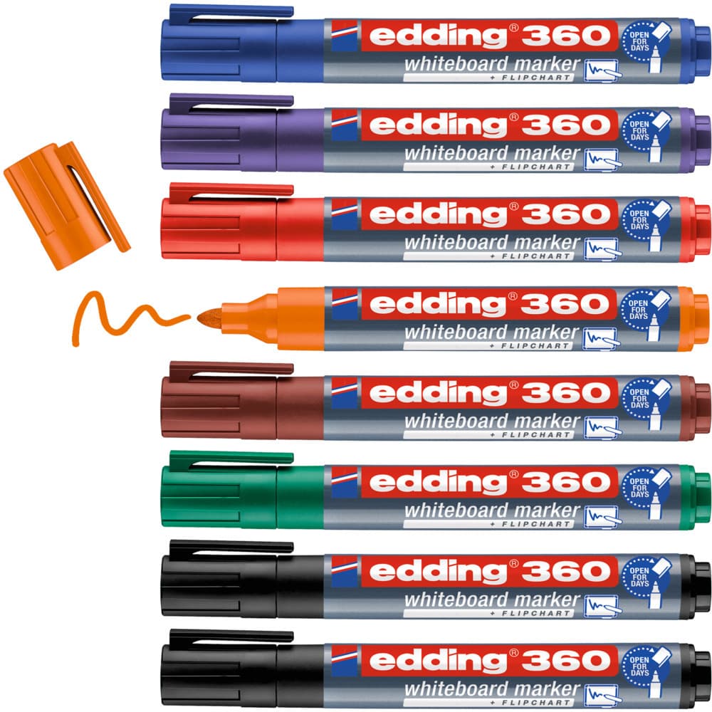 Whiteboardmarker edding 361 rond 1mm assorti 8 stuks 2