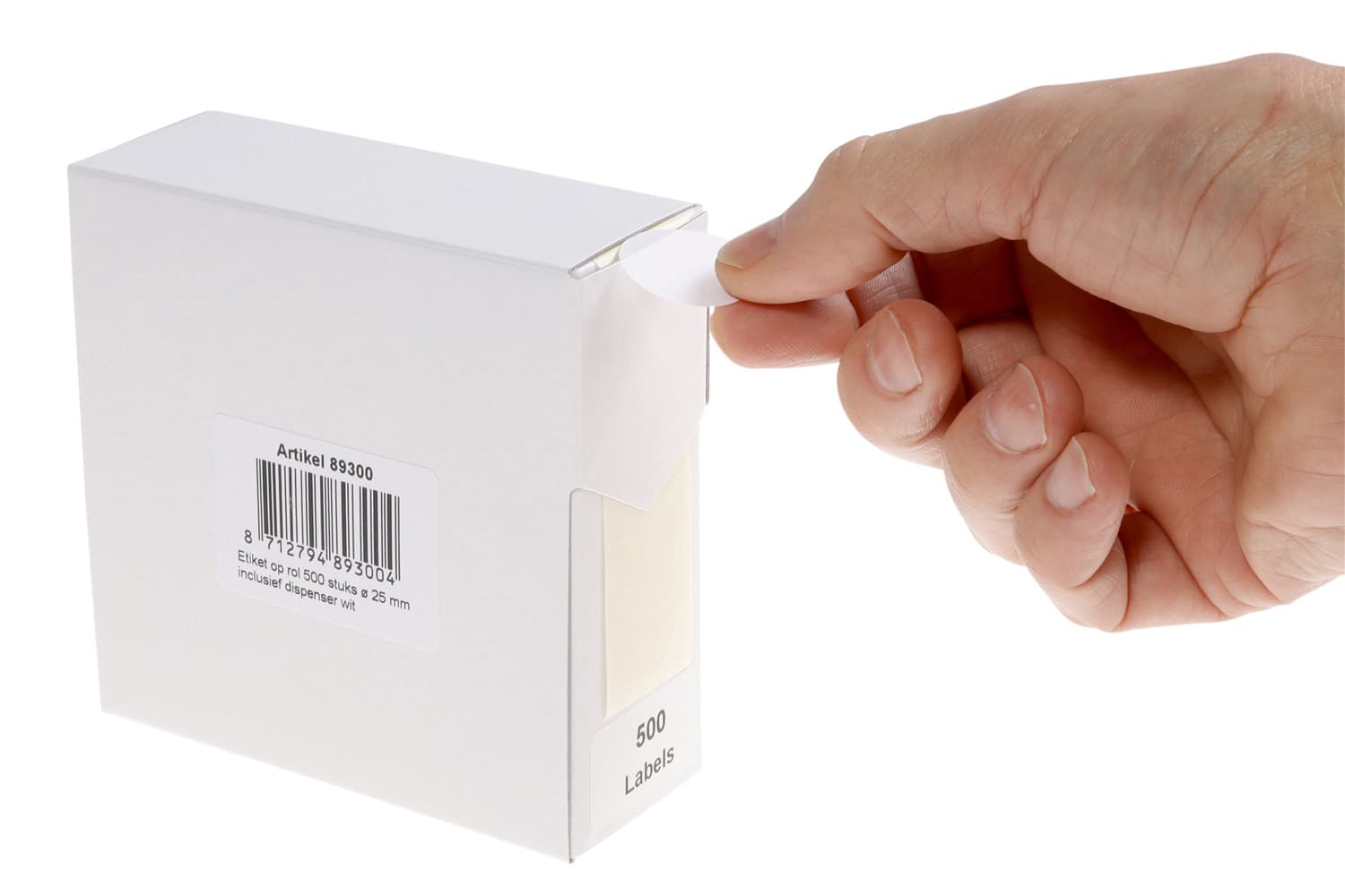 Etiket Rillprint 25mm op rol wit 500 stuks 3