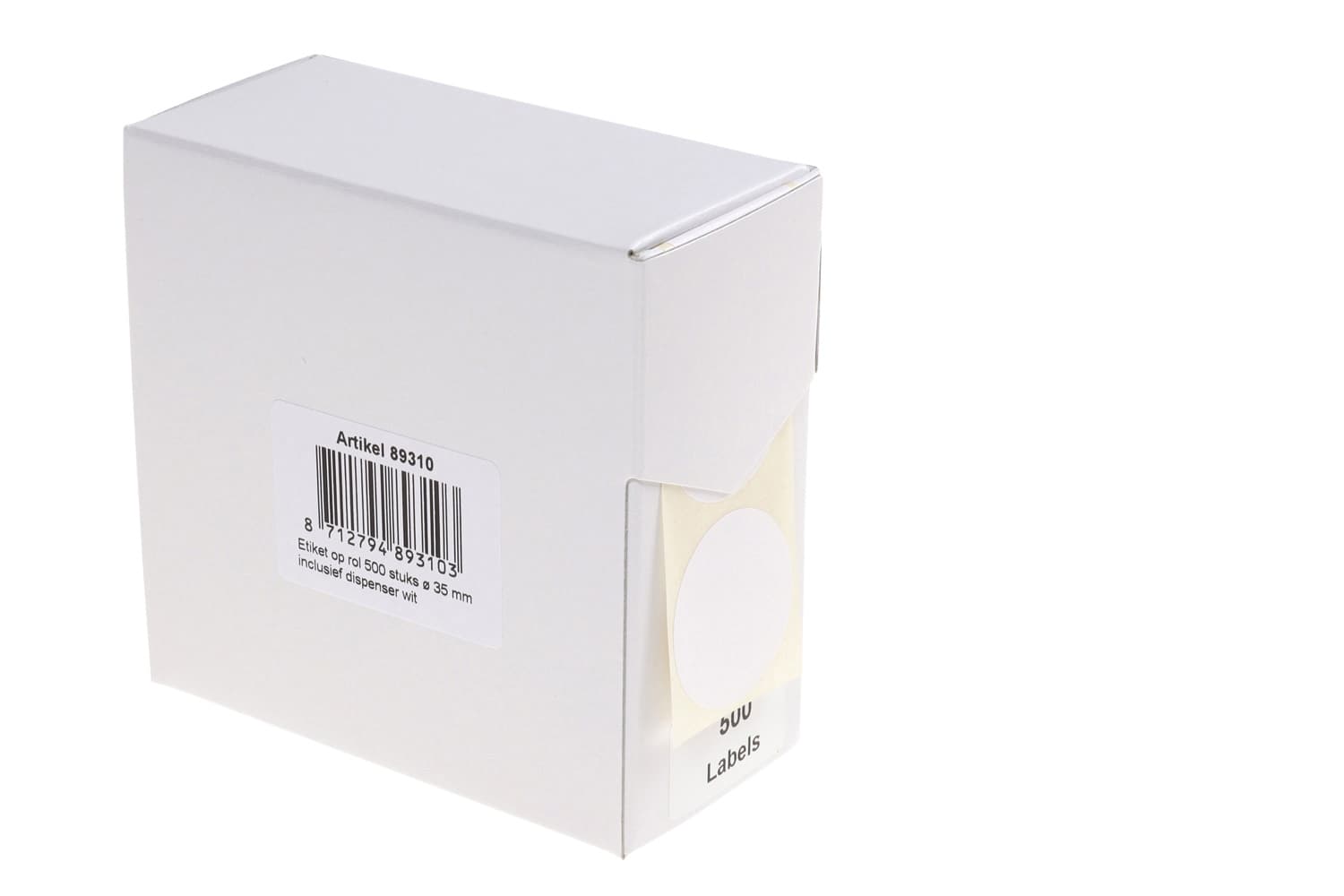 Etiket Rillprint 35mm op rol wit 500 stuks 2