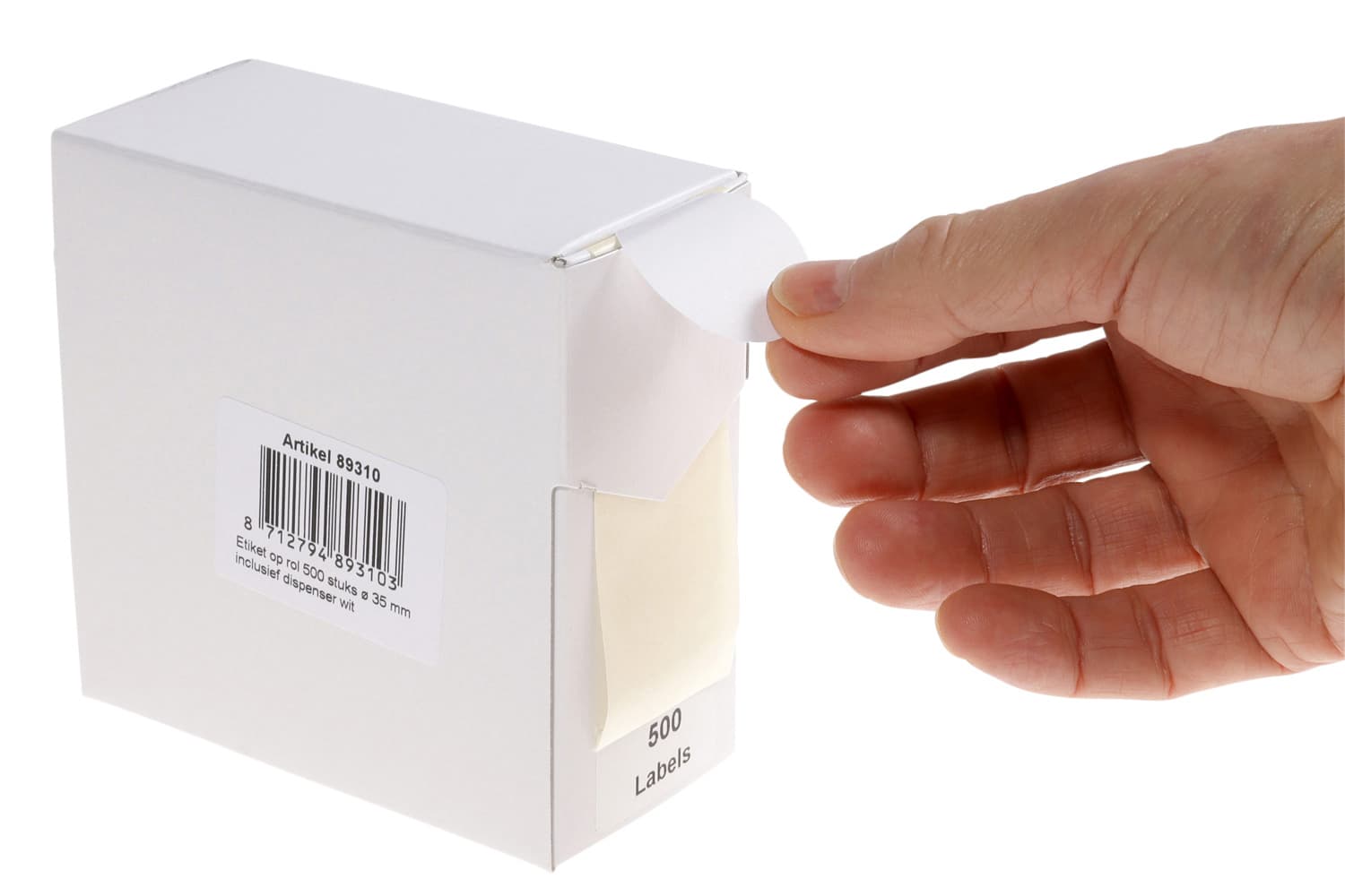 Etiket Rillprint 35mm op rol wit 500 stuks 3