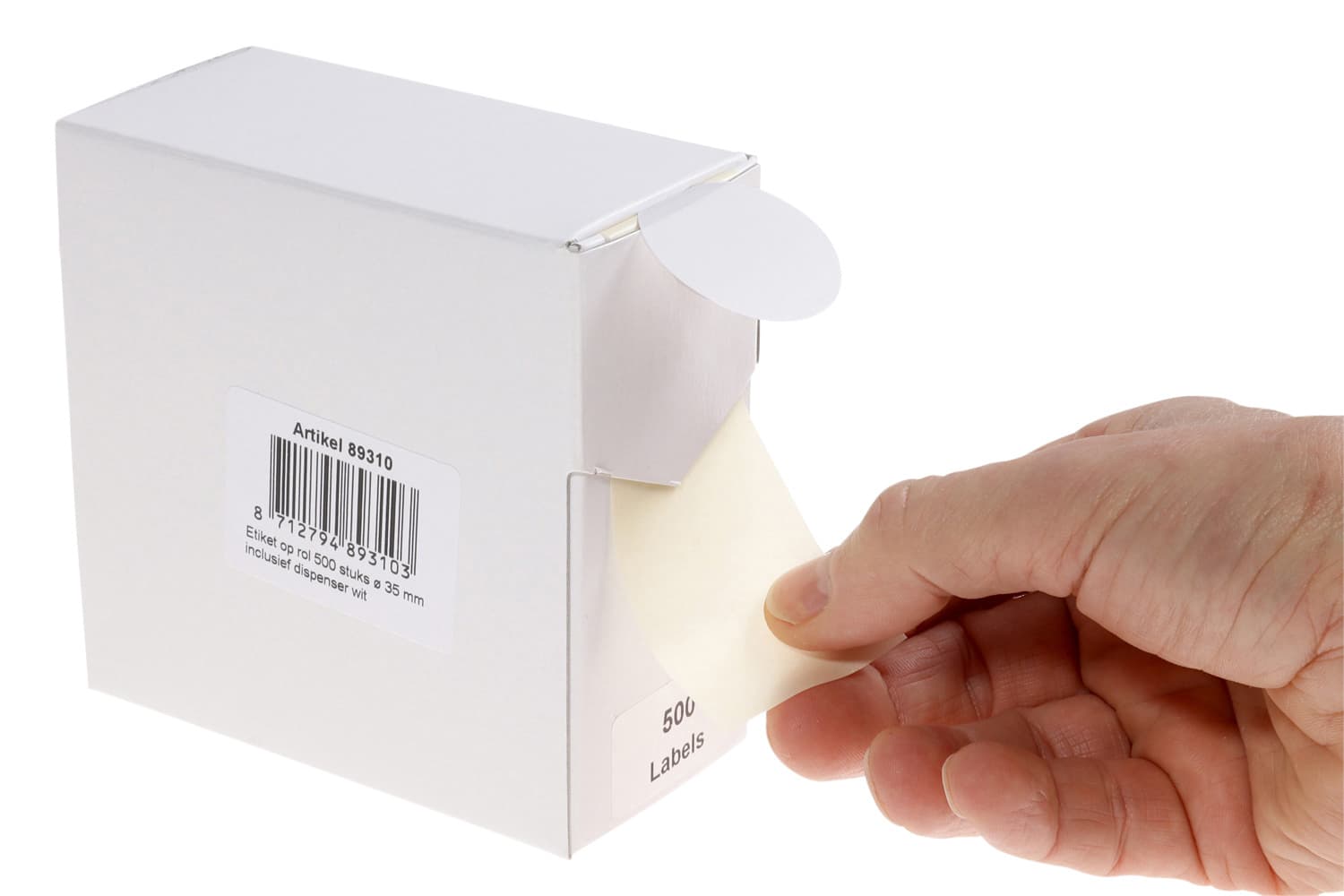 Etiket Rillprint 35mm op rol wit 500 stuks 4