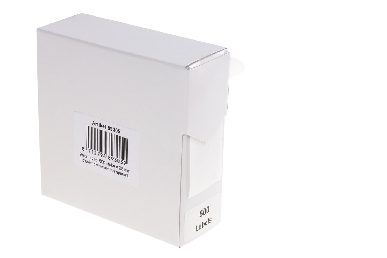 Etiket Rillprint 25mm op rol transparant 500 stuks 2