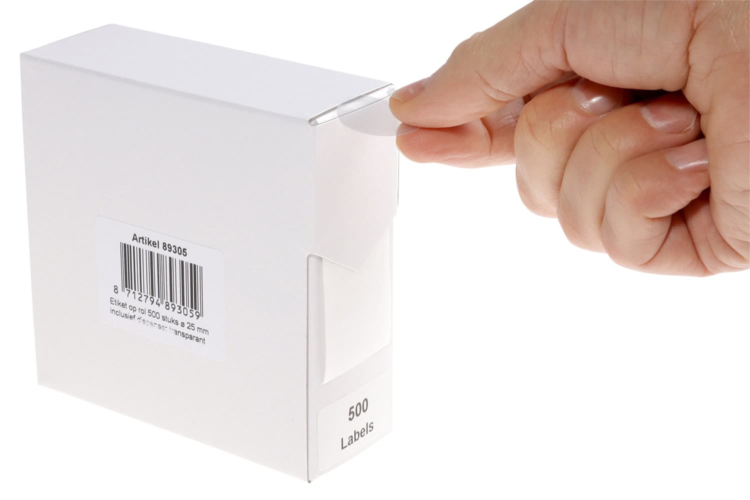 Etiket Rillprint 25mm op rol transparant 500 stuks 3
