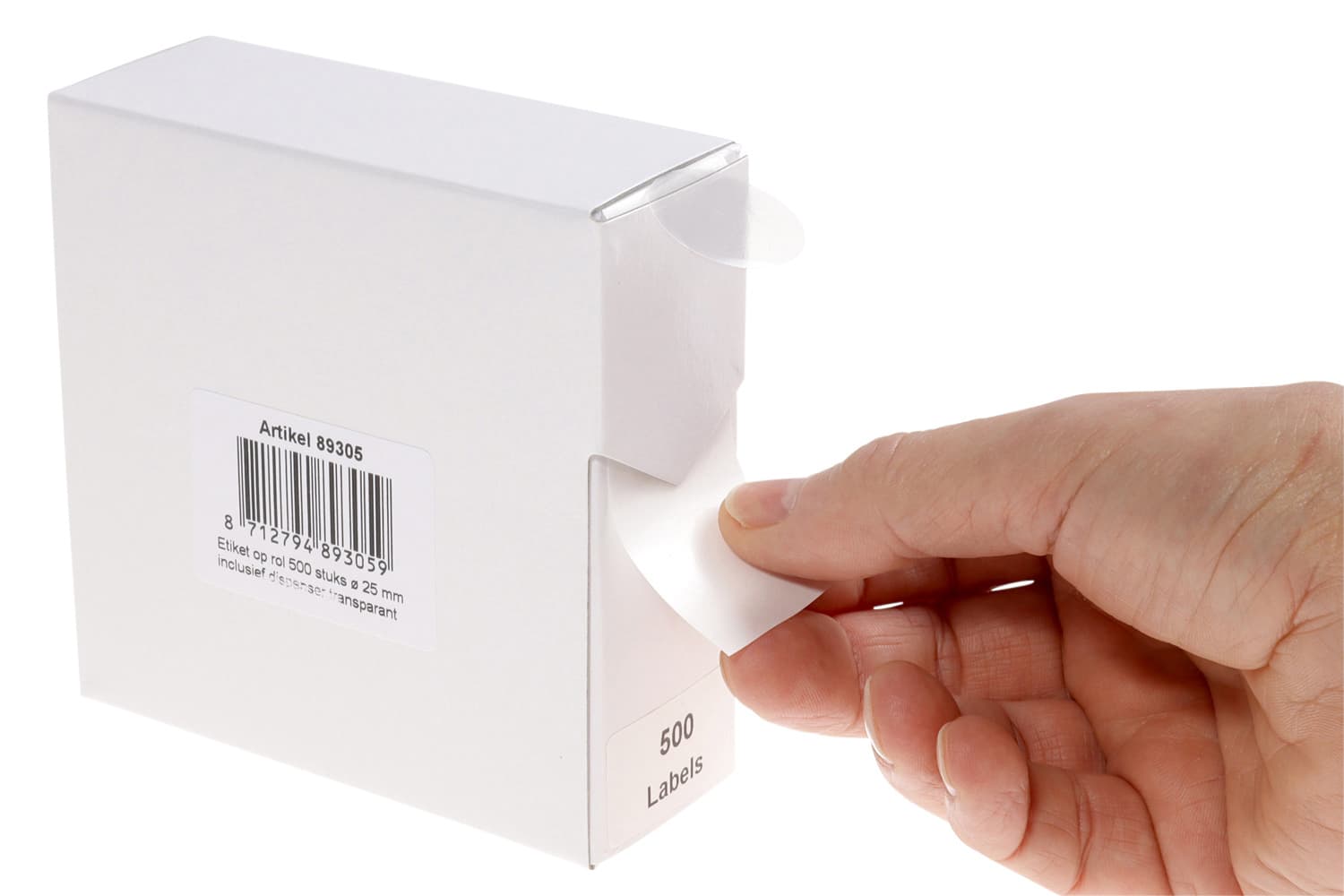 Etiket Rillprint 25mm op rol transparant 500 stuks 4