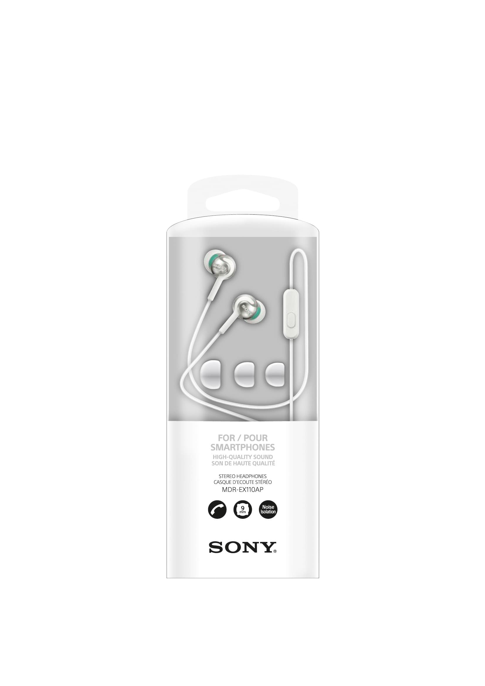 Oortelefoon Sony in-ear EX110 9mm wit 2