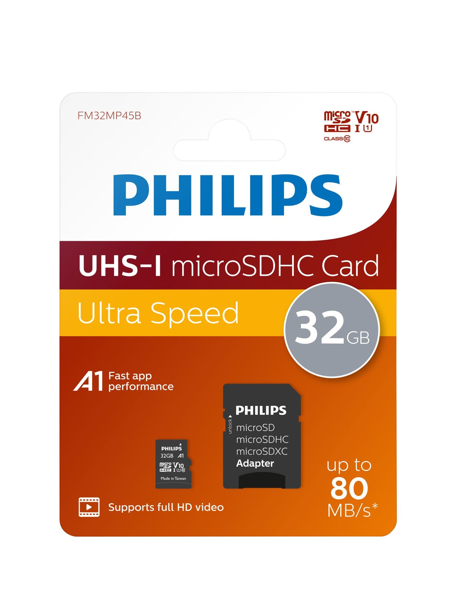 Micro SDHC Card Philips Class 10 UHS-I U1 32GB 2